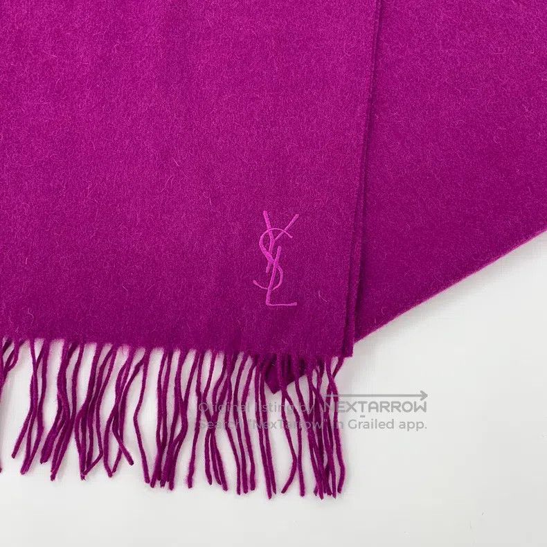 Saint Laurent Paris Saint Laurent Paris Purple Logo Letter Embroidered Wool Fr Size ONE SIZE - 5 Thumbnail