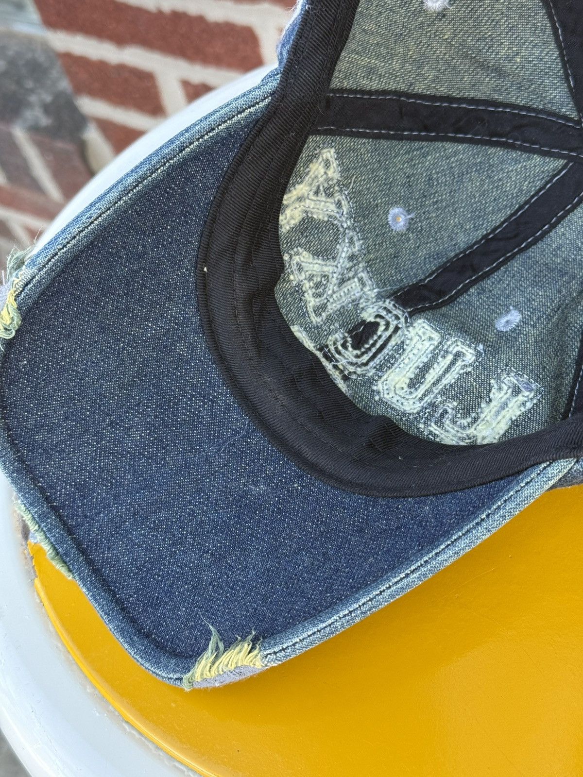 Japanese Brand Vintage 2001 Lucky “Original Vintage” Denim Cap Size ONE SIZE - 13 Thumbnail