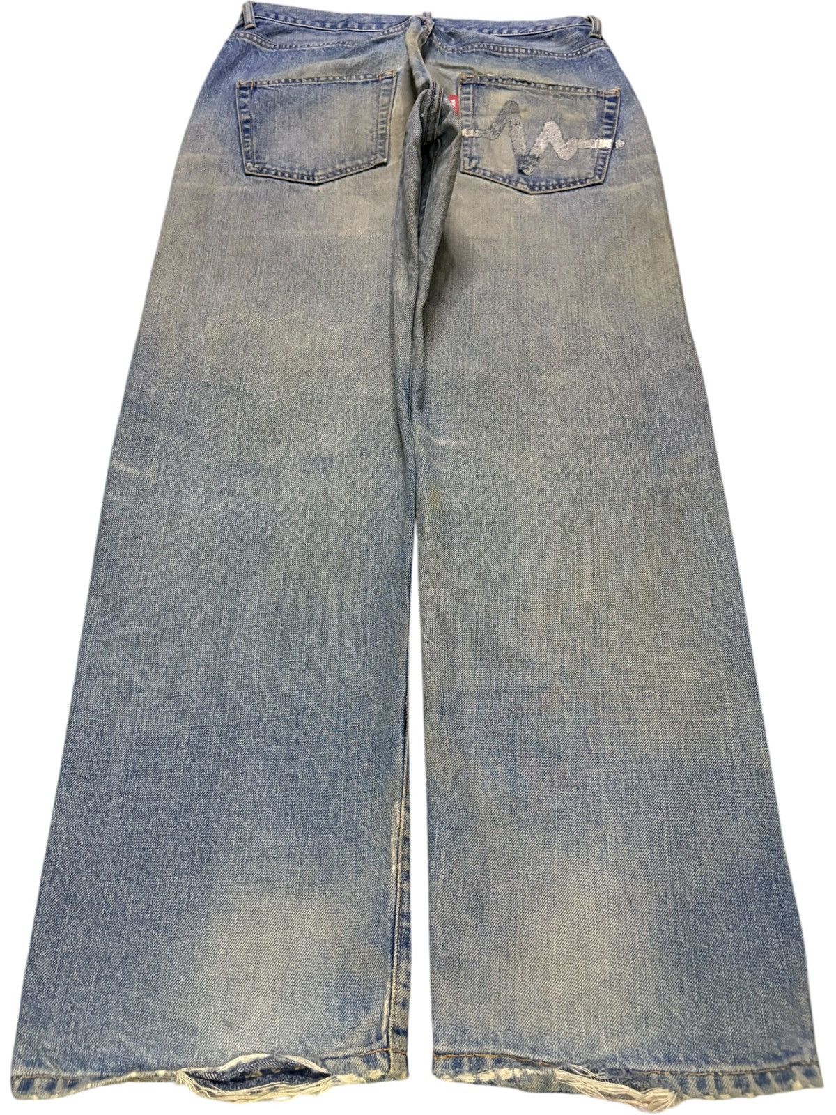 WHIZ LIMITED Vintage Japanese Brand Selvedge Mud Wash Distress Baggy Jean Size US 32 / EU 48 - 3 Thumbnail