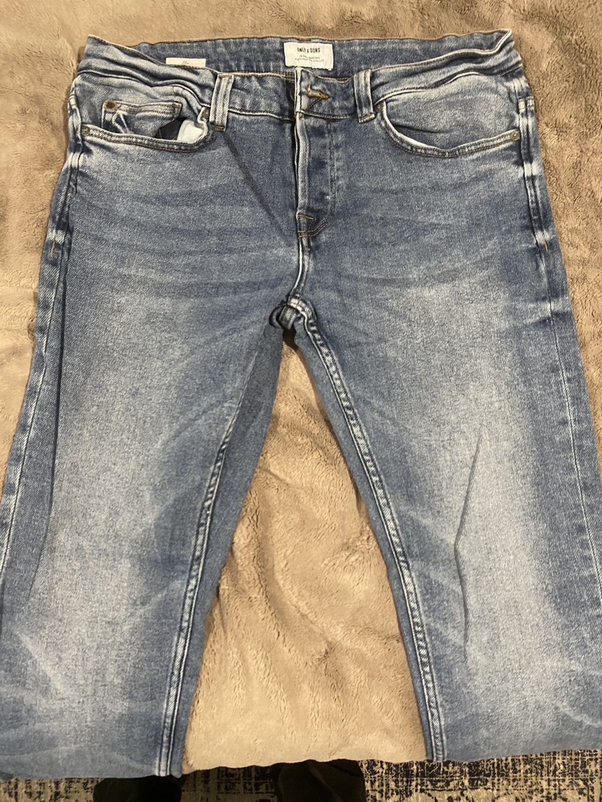 ONLY & SONS Only and Sons 31x32 Blue Slim Jeans Size US 31 - 2 Thumbnail