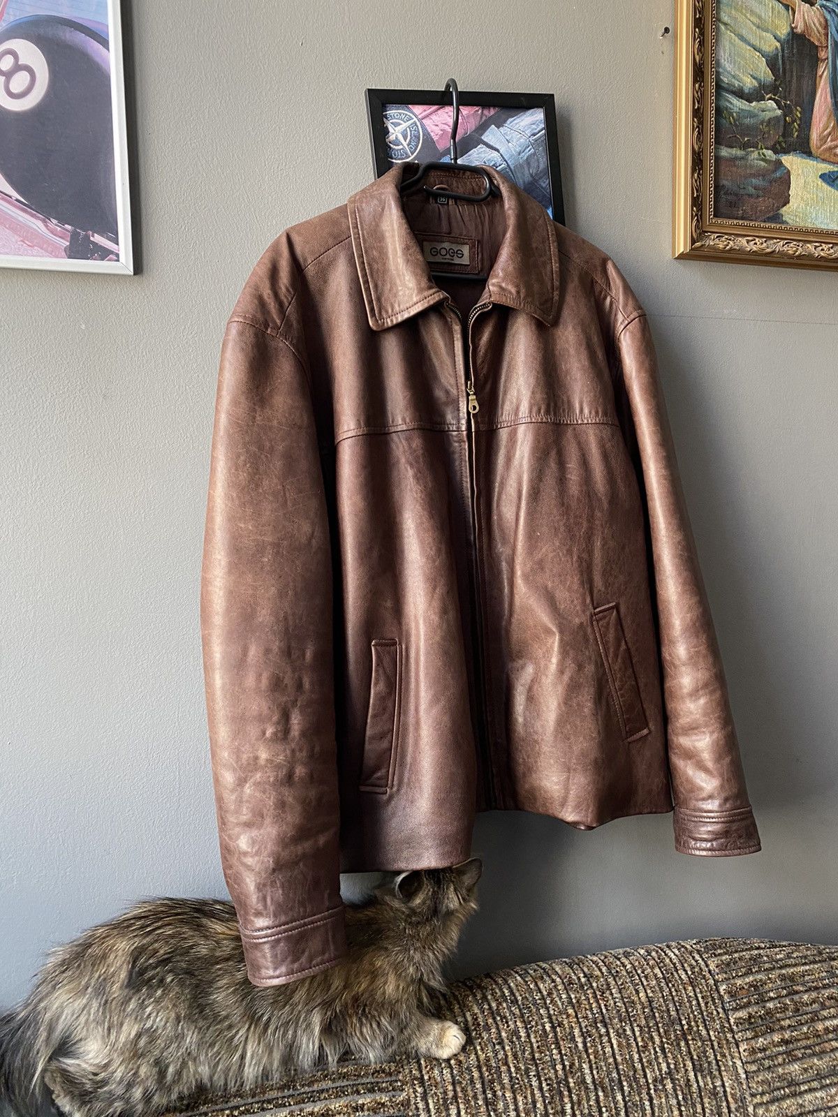 Vintage Vintage Leather Jacket Size US XL / EU 56 / 4 - 2 Thumbnail
