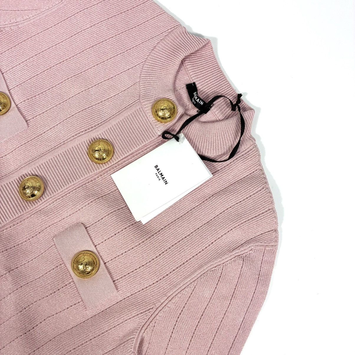 Balmain Balmain Knitted Four Pocket Short Sleeve Cardigan FR 40 Pink Size M / US 6-8 / IT 42-44 - 15 Thumbnail