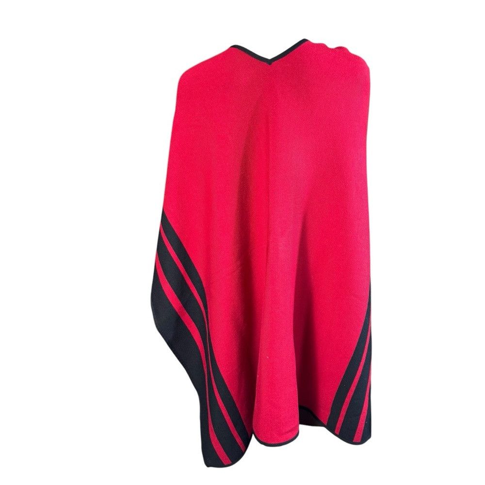 Chicos New Chico's Red Stripe Border Ruana Poncho Size S/M Size M / US 6-8 / IT 42-44 - 5 Thumbnail