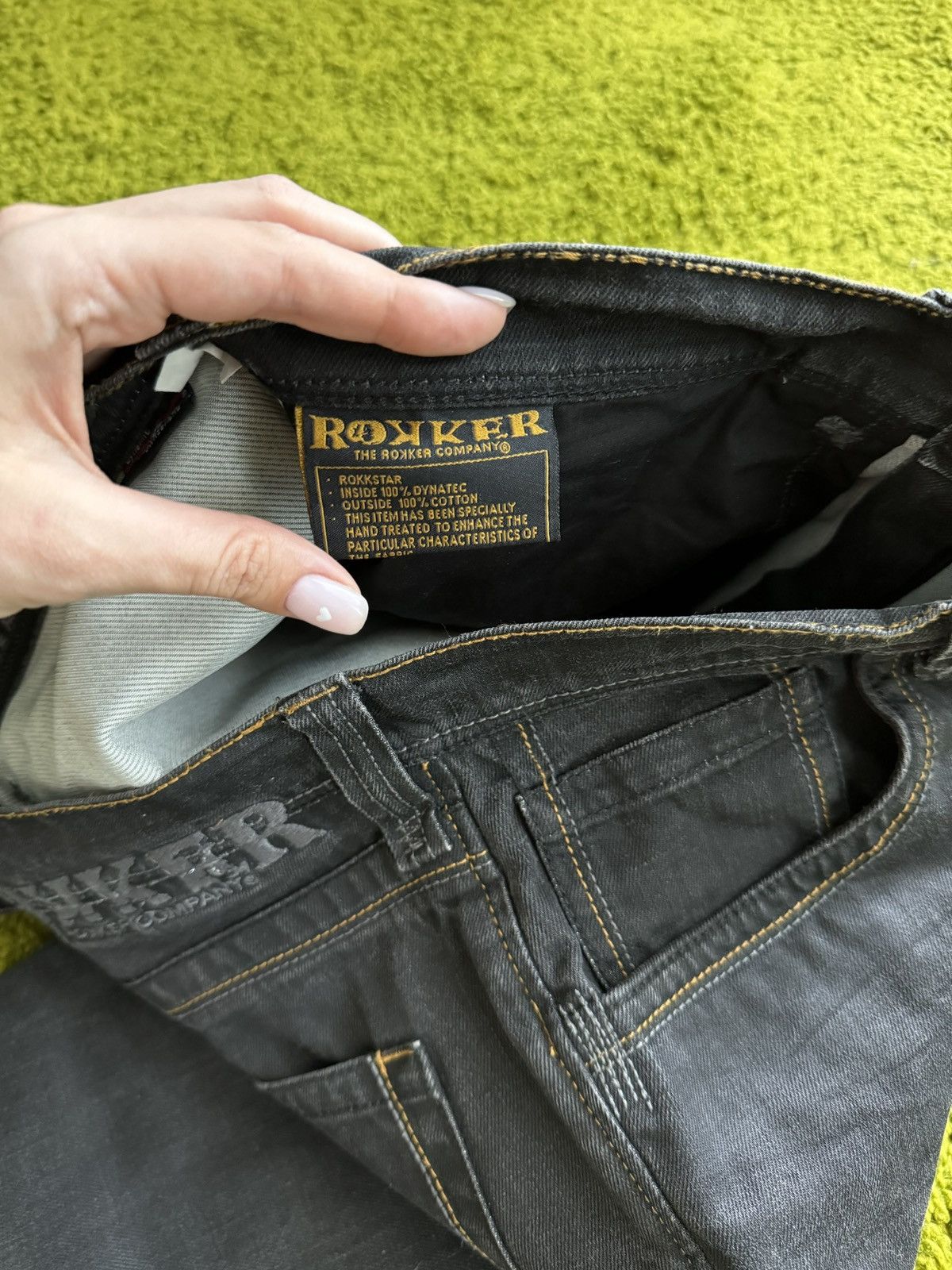 Designer × THE ROKKER COMPANY × Vintage Rokker company biker denim pants jeans Size US 34 / EU 50 - 7 Thumbnail