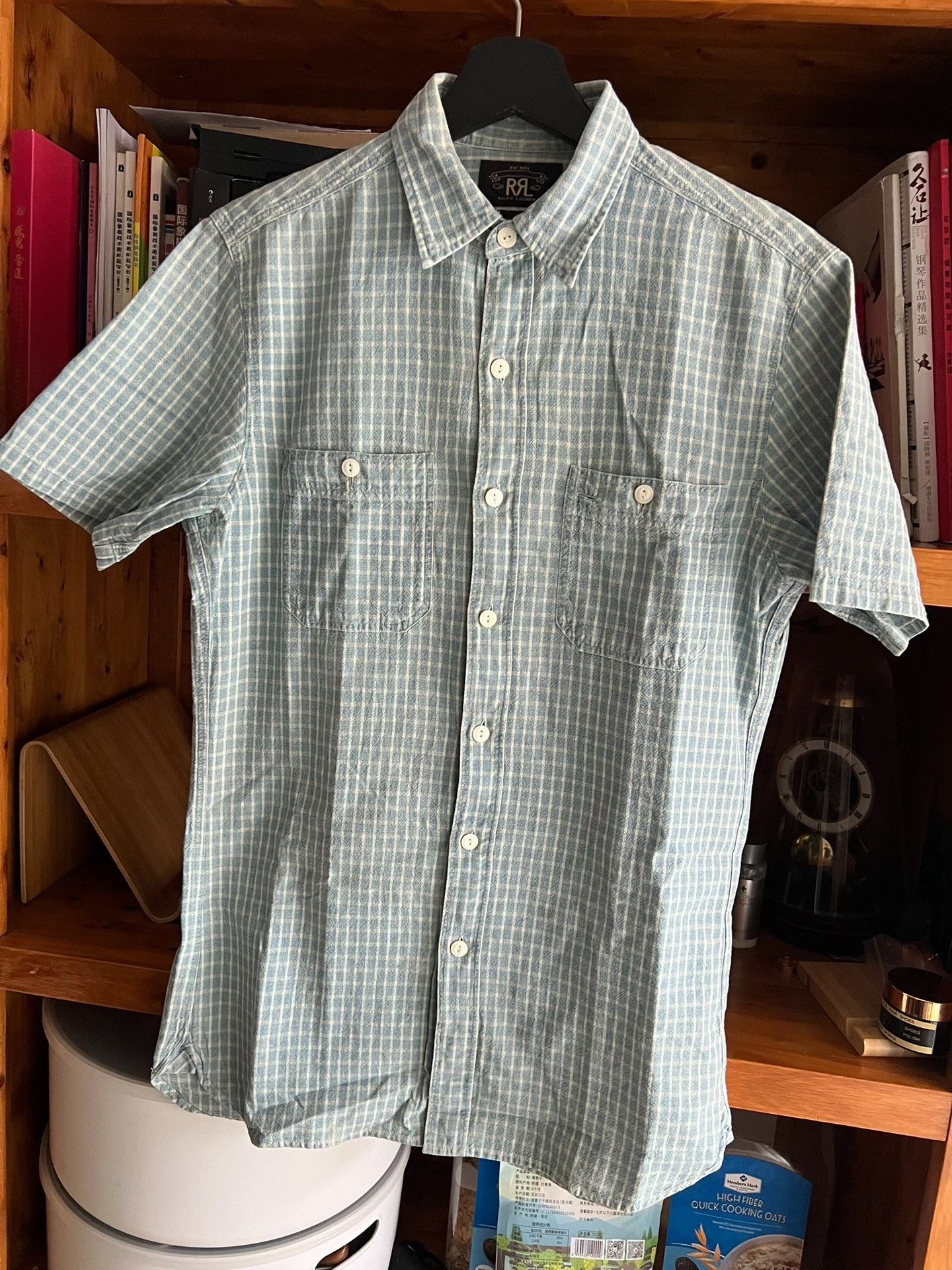 RRL Ralph Lauren RRL Double RL Indigo Check Short-Sleeve Shirt Size US S / EU 44-46 / 1 - 3 Thumbnail