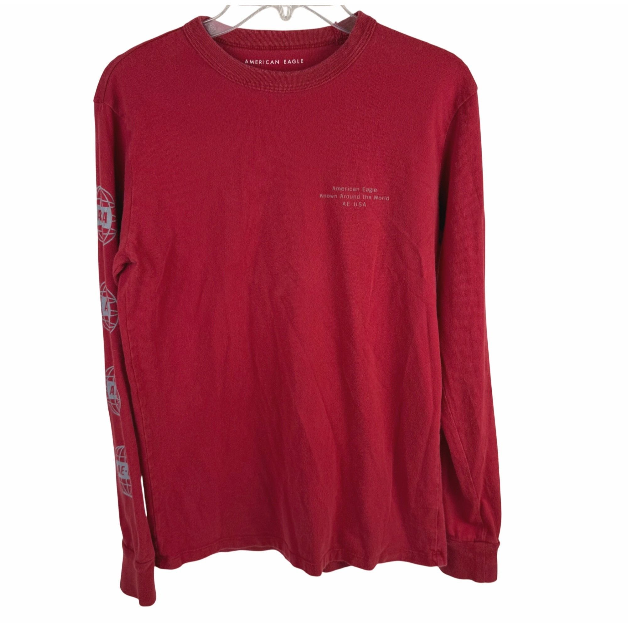Other American Eagle Men's Long-Sleeve Graphic T-Shirt Globe Logo Size US XS / EU 42 / 0 - 1 Thumbnail