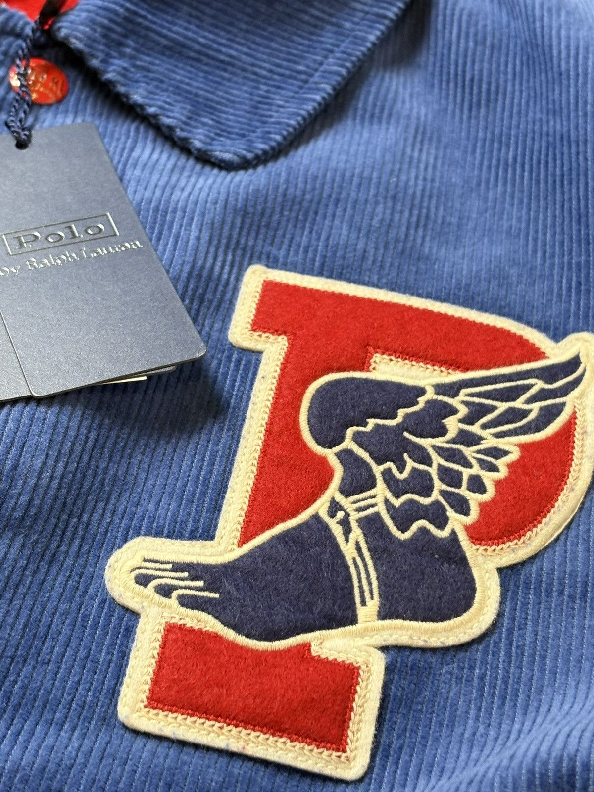 Polo Ralph Lauren Blue & Red Velvet P-Wing Varsity Jacket Ralph Lauren Men’s L Size US L / EU 52-54 / 3 - 2 Thumbnail