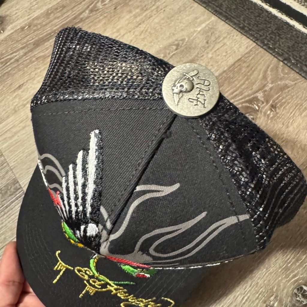 Ed Hardy Ed Hardy Black Green Eagle Snake Trucker Snapback Hat Size ONE SIZE - 3 Thumbnail