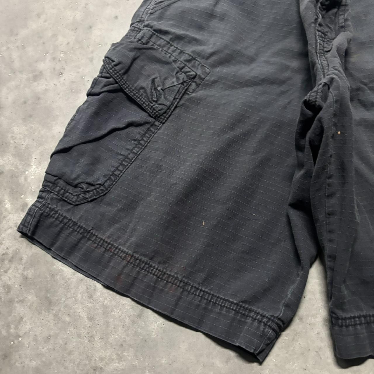 Calvin Klein × Vintage Crazy Vintage Y2K/2000s Baggy Faded Black Calvin Klein Skater Cargo Shorts! Size US 36 / EU 52 - 3 Thumbnail