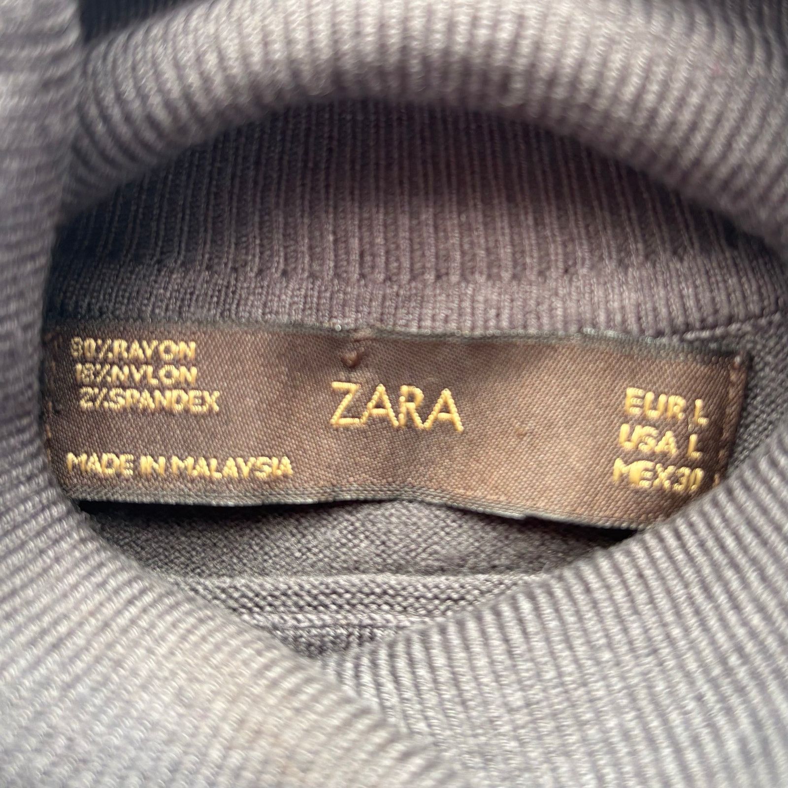 Zara Zara Gray Knit Turtleneck Sweater Dress Size L Size L / US 10 / IT 46 - 5 Thumbnail