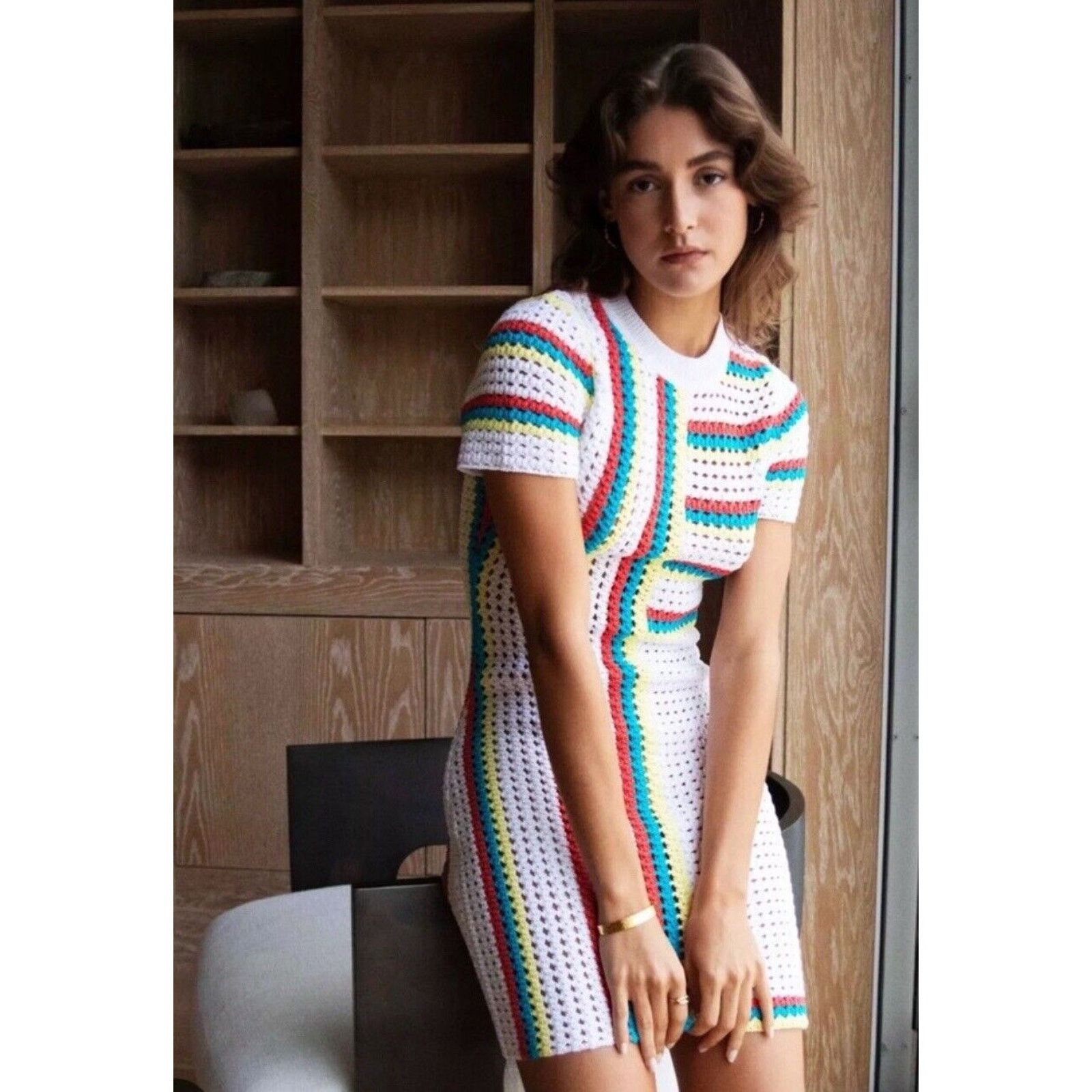 Solid & Striped Solid & Striped Cotton Crochet Multicolor Mini Dress Medium Size M / US 6-8 / IT 42-44 - 12 Thumbnail