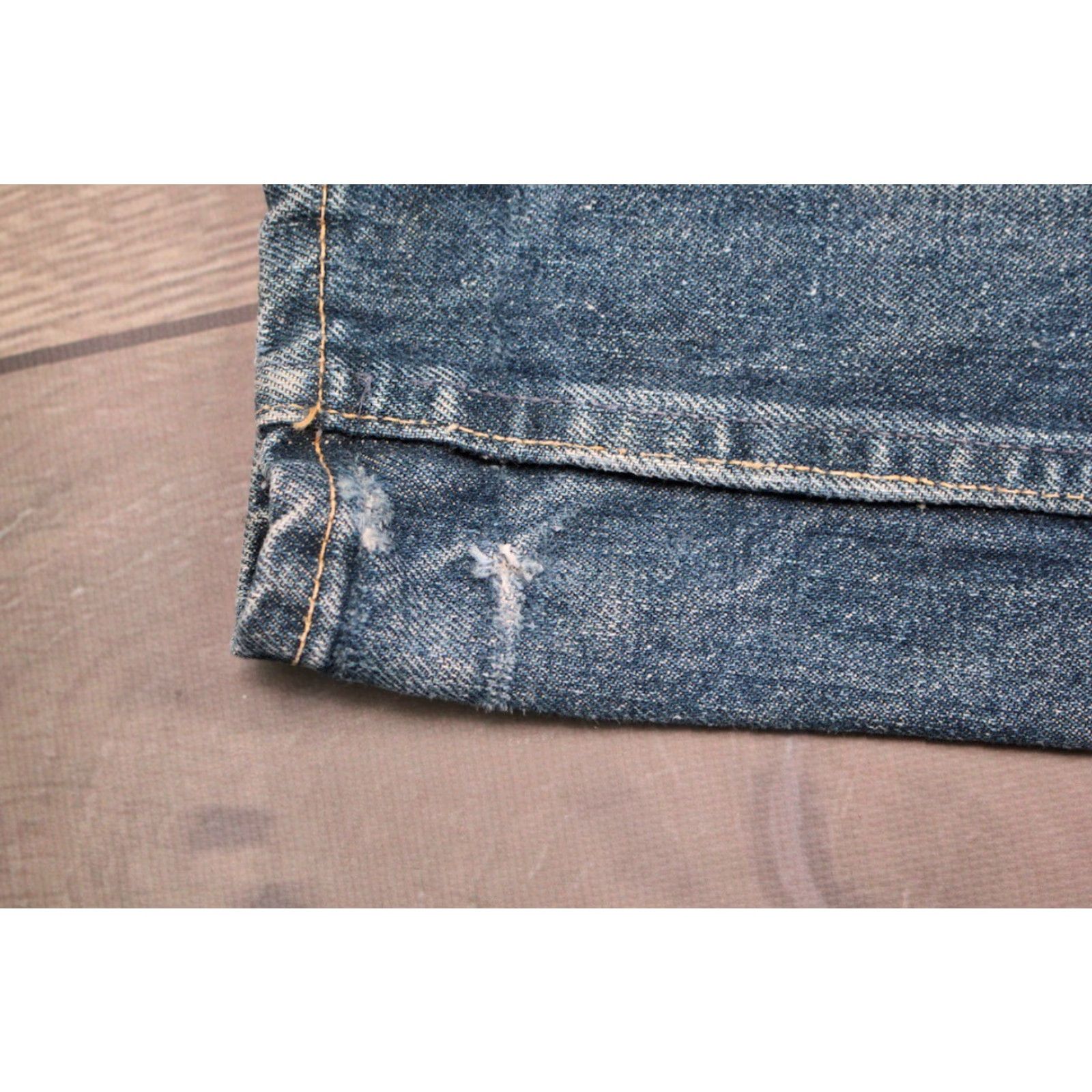 Vintage 60s Selvage Jeans VTG J.M. McDonald Co. Blue Denim 28.5x31.75 Regular 1960s Mens Boys Rockabilly Jeans Size US 29 - 4 Thumbnail