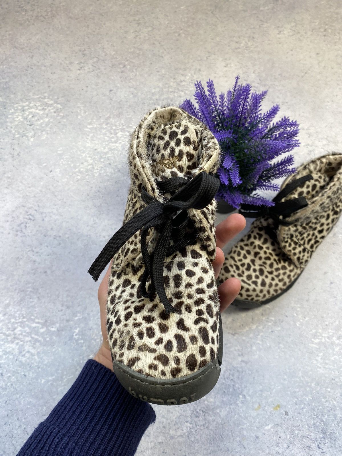 If Six Was Nine Vintage Y2K Bumper Pony Fur Leopard Lace Up Boots Size US 6 / IT 36 - 8 Thumbnail