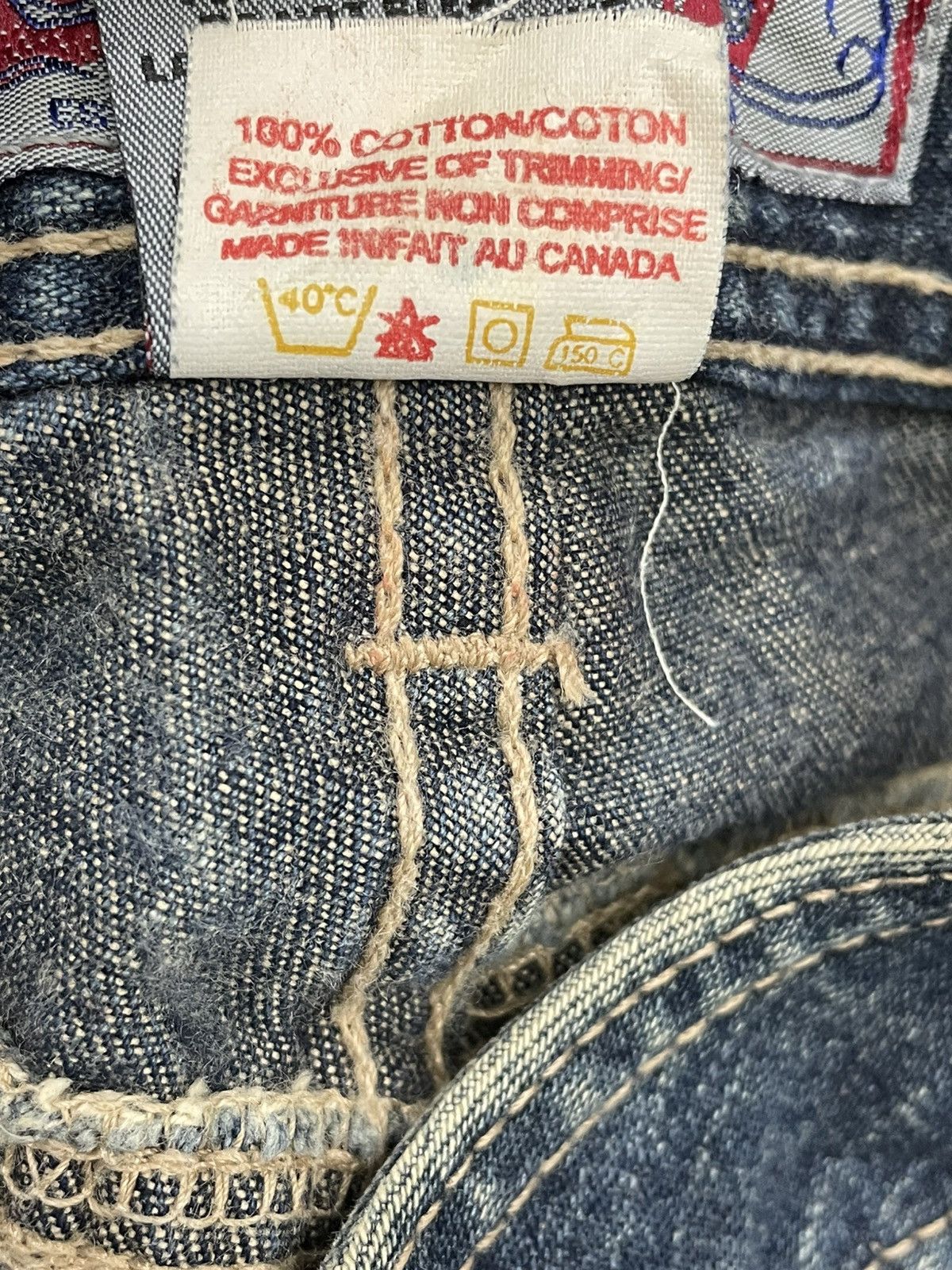 Japanese Brand Vintage 1990s Japan Designer Silver Big Bootcut Denim Size US 26 / EU 42 - 17 Thumbnail