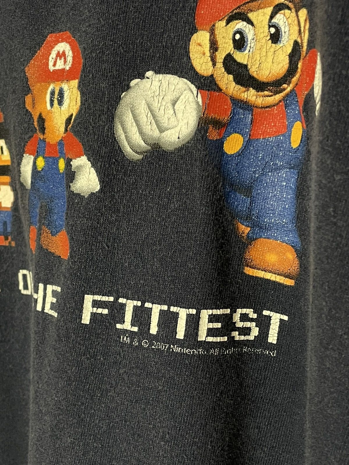 Nintendo × The Game × Vintage Vintage 00s 2007 Nintendo Super Mario Survival Fittest tee Size US L / EU 52-54 / 3 - 7 Thumbnail