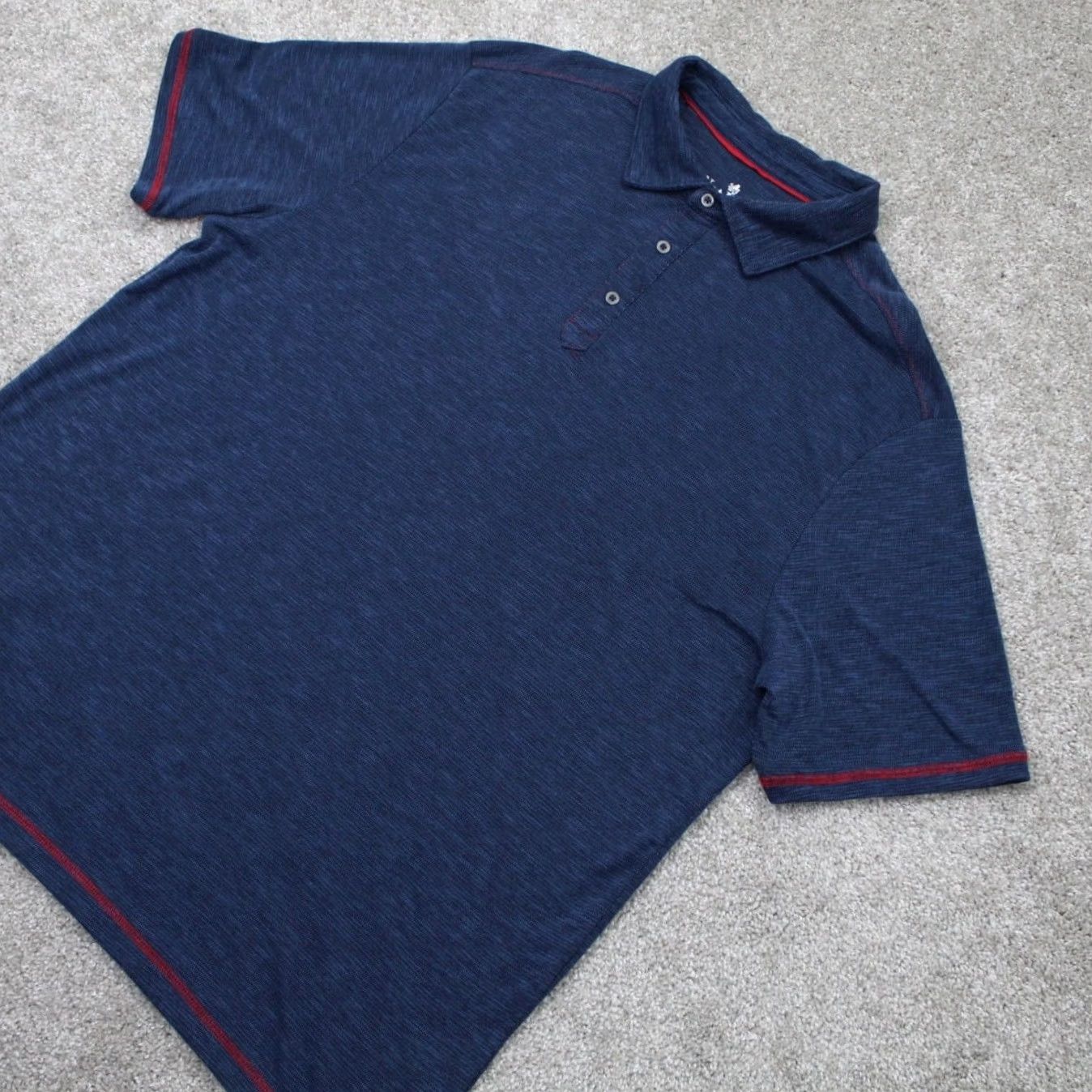 Nat Nast Nat Nast Polo Shirt Mens XL Blue w/ Red Trim Polyester/Cotton Short Sleeve Size US XL / EU 56 / 4 - 3 Thumbnail