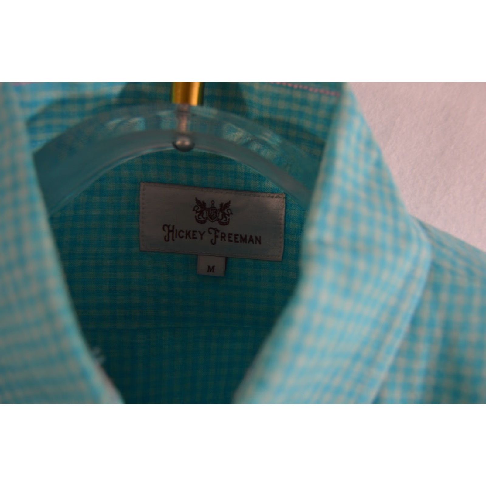 Vintage Hickey Freeman Men's Teal Green Check Linen Shirt Size M Size US M / EU 48-50 / 2 - 4 Thumbnail