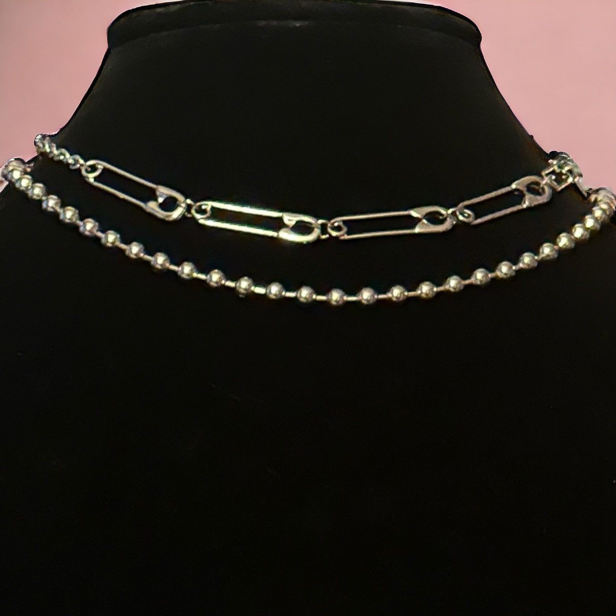 Other Layered safety pin and ball chain necklace Size ONE SIZE - 1 Thumbnail