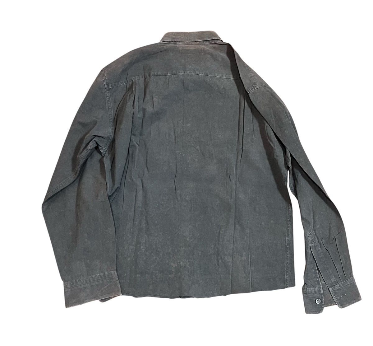 Issey Miyake Vintage issey miyake grey trashed cropped button up shirt Size US L / EU 52-54 / 3 - 7 Thumbnail