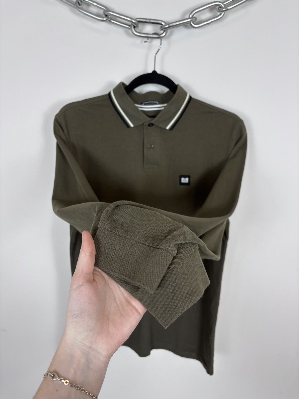 Weekend Offender Weekend Offender Men’s Khaki Long Sleeve Polo Shirt Size US S / EU 44-46 / 1 - 12 Thumbnail