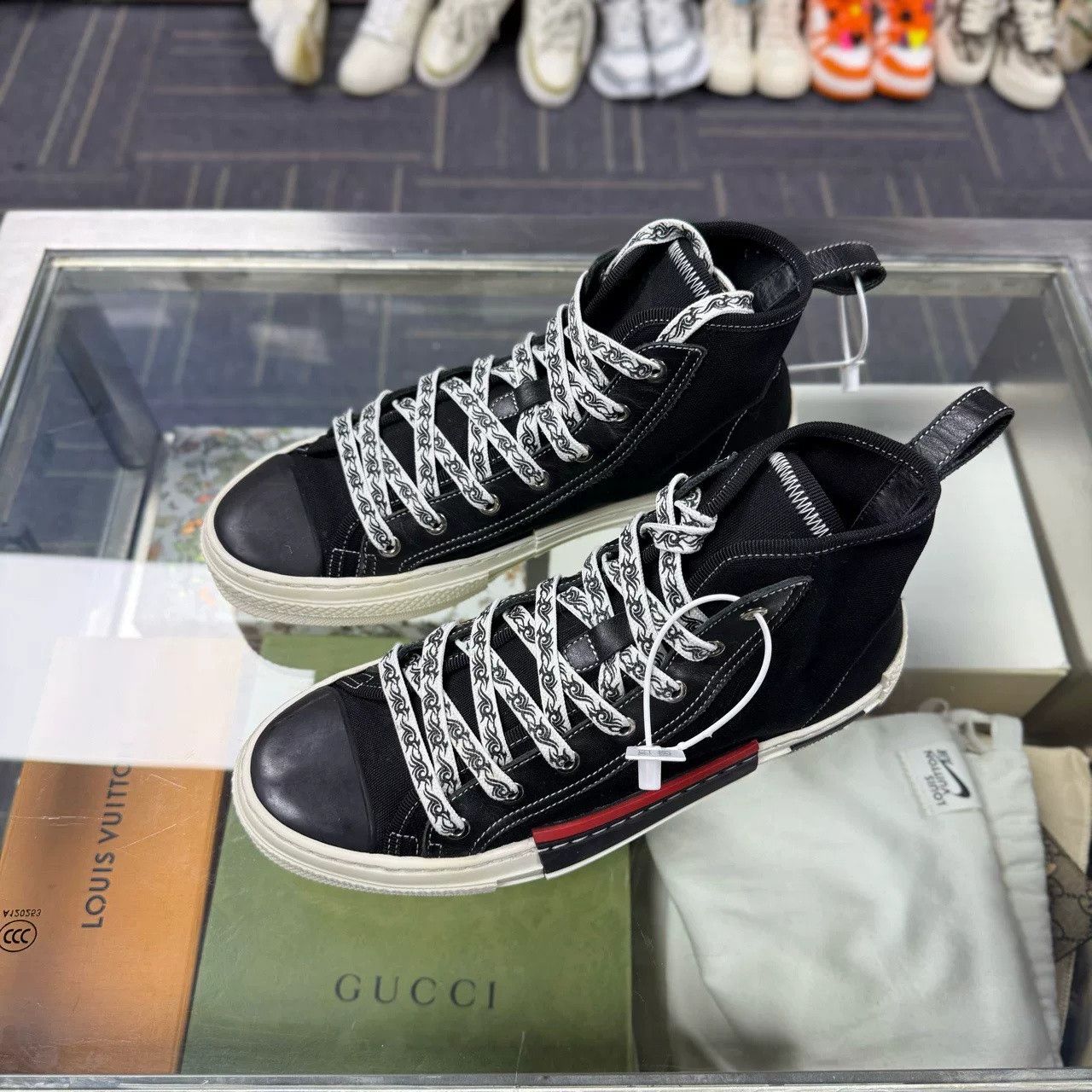 Dior DIOR High-Top Black Red Sneakers Size US 8 / EU 41 - 1 Thumbnail