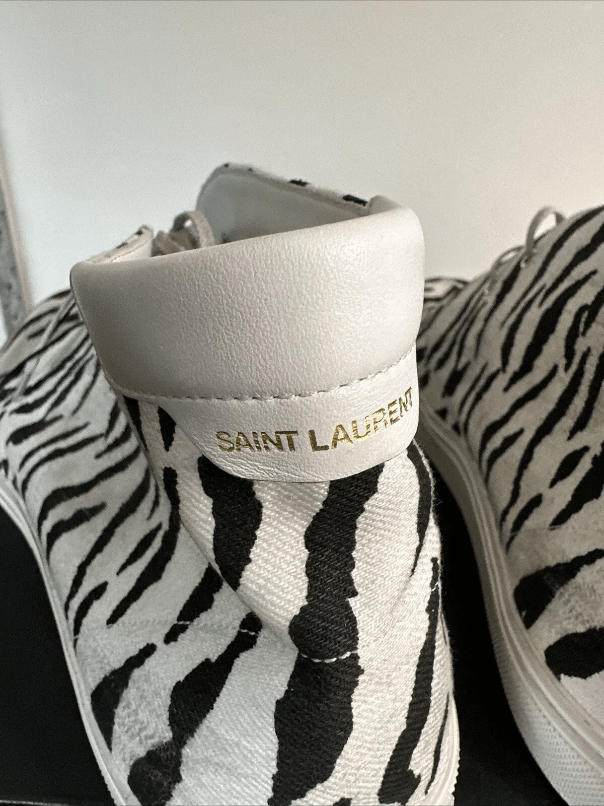 Yves Saint Laurent Saint Laurent High Top Sneakers Canvas Ace Mid Tops EU 40.5 Size US 9.5 / EU 42-43 - 7 Thumbnail