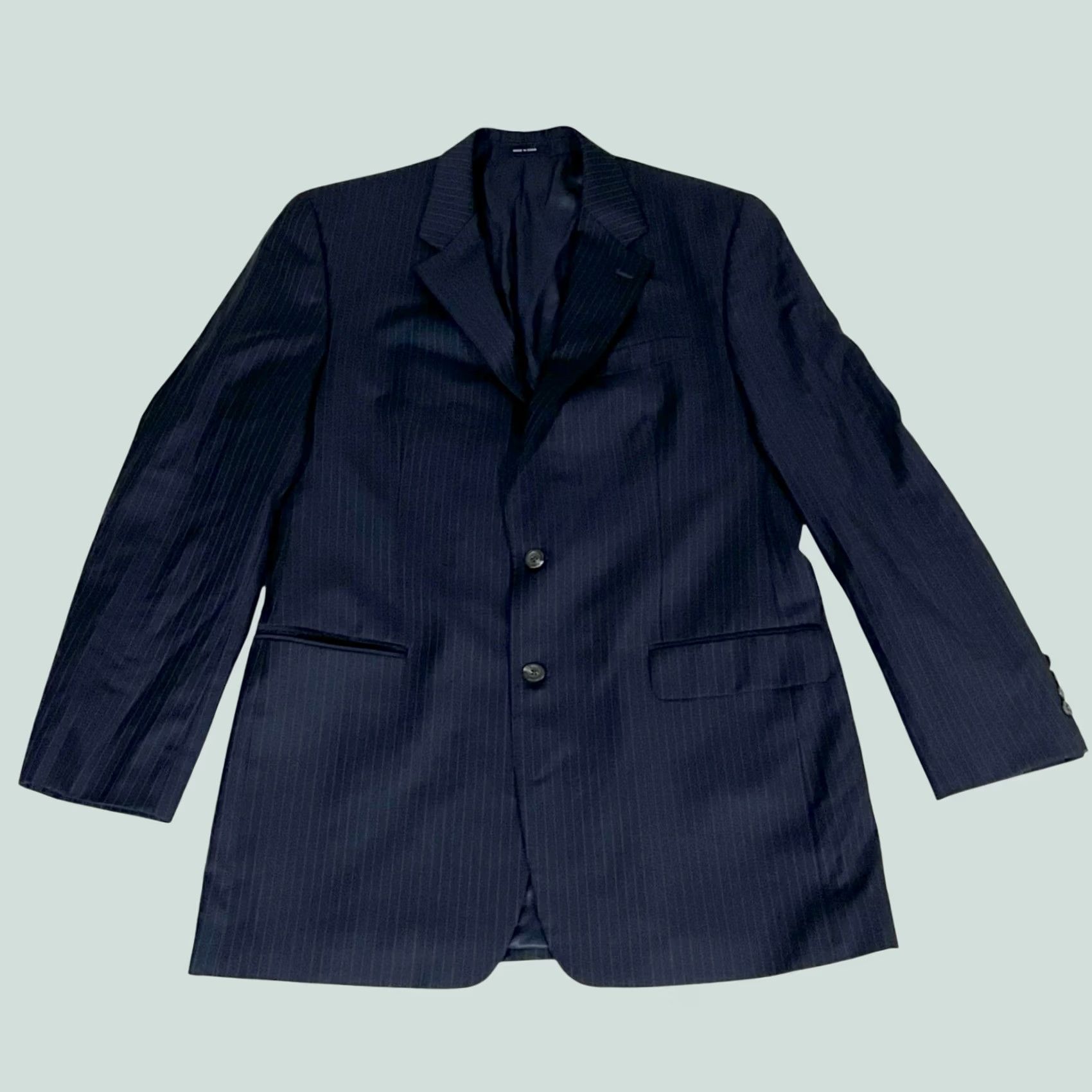Ralph Lauren Lauren Ralph Lauren Blazer Pinstripe Wool Dark Navy Blue 42 Men’s 2 Piece Single-Breasted Slim Jacket Blazer Mens Sleeve 16.5 Size 42R - 1 Thumbnail