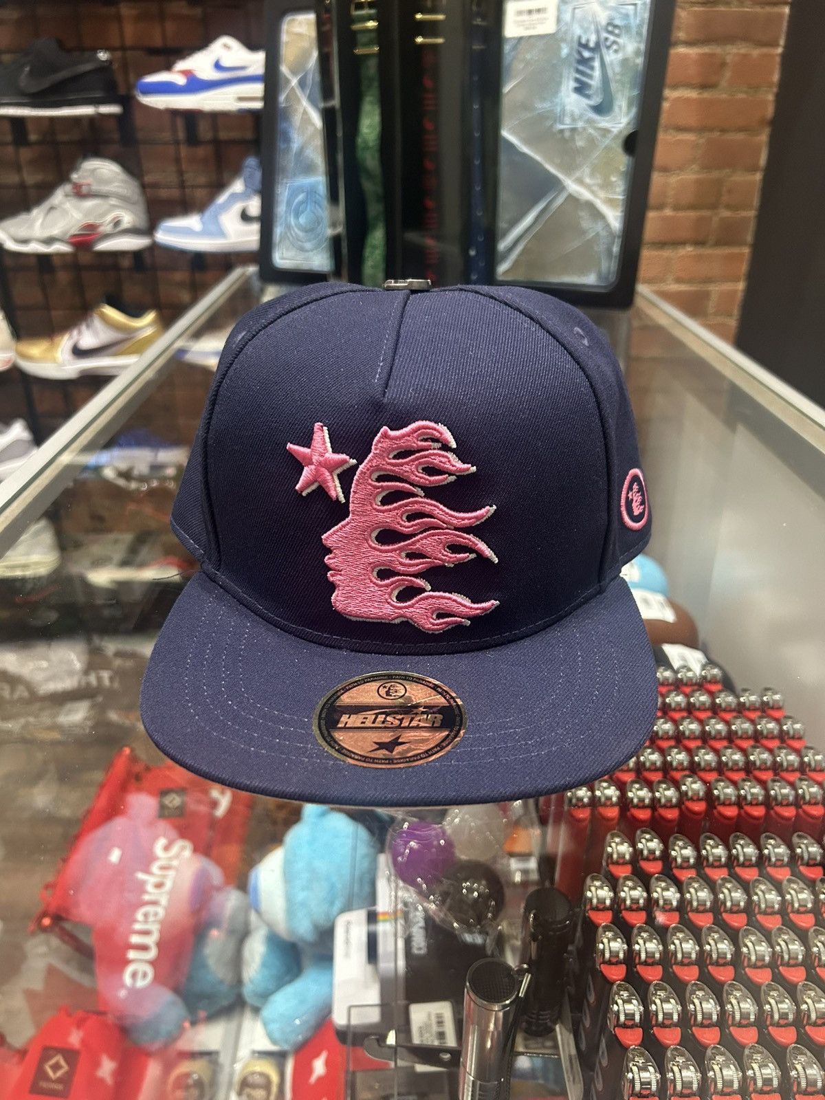 HELLSTAR Hellstar fitted hat navy pink Size ONE SIZE - 1 Thumbnail