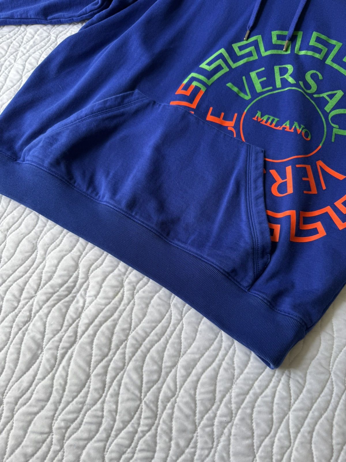 Versace Versace Milano Logo Hoodie Blue Mitchel Fit Fits XL Size US XL / EU 56 / 4 - 6 Thumbnail