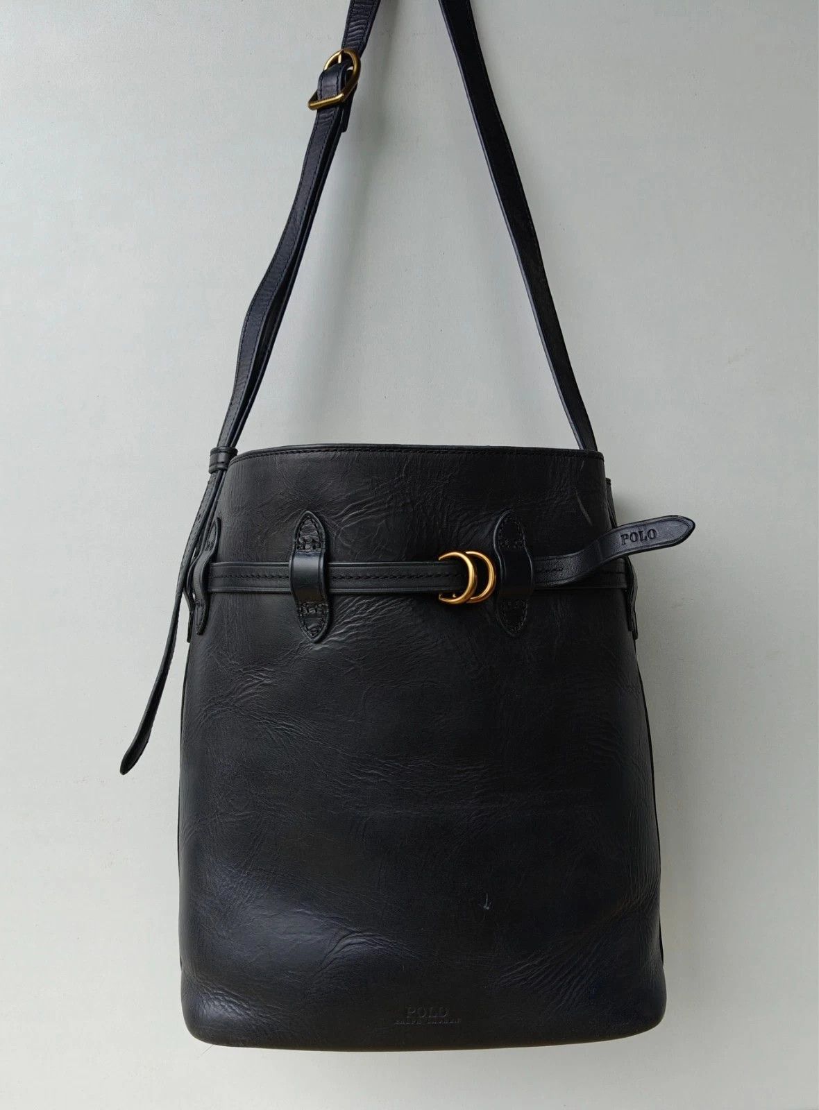 Polo Ralph Lauren Polo Ralph Lauren Bellport Leather Large Bucket Bag FTP 0002 Size ONE SIZE - 1 Thumbnail