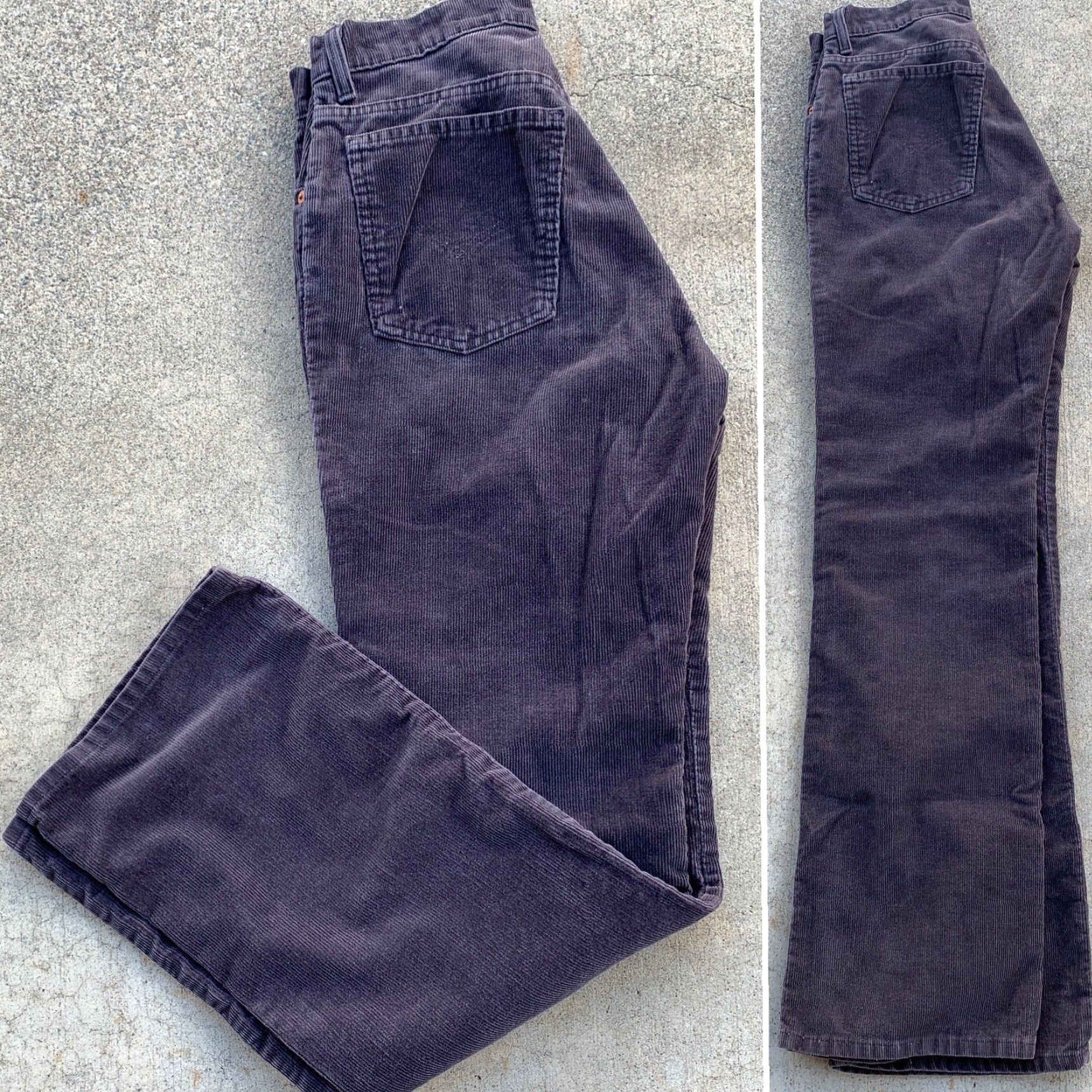 Levi's VINTAGE Levi's 917 Boot Cut Corduroy Pants Made In USA 11 JR M 30” Gray Jeans, White Tab, Zipper Fly, 1990s, Mens Girls Boys Size 32" / US 10 / IT 46 - 4 Thumbnail