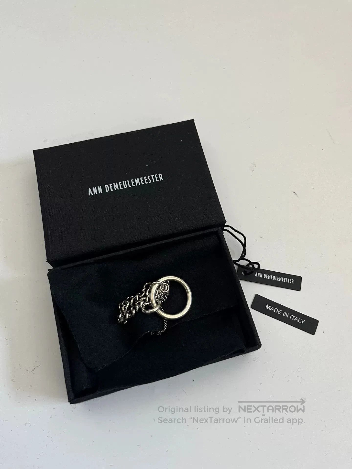 Ann Demeulemeester ANN DEMEULEMEESTER Silver Chain Ring. Size ONE SIZE - 1 Thumbnail