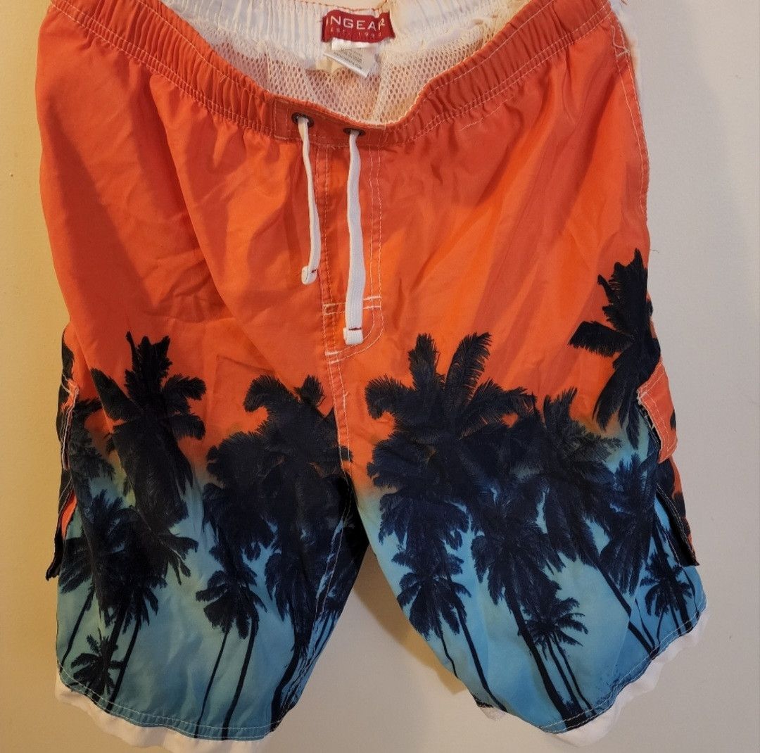 Other Ingear Est 1990 Orange Blue Palm Trees Swim Trunks Large Size US 34 / EU 50 - 1 Thumbnail