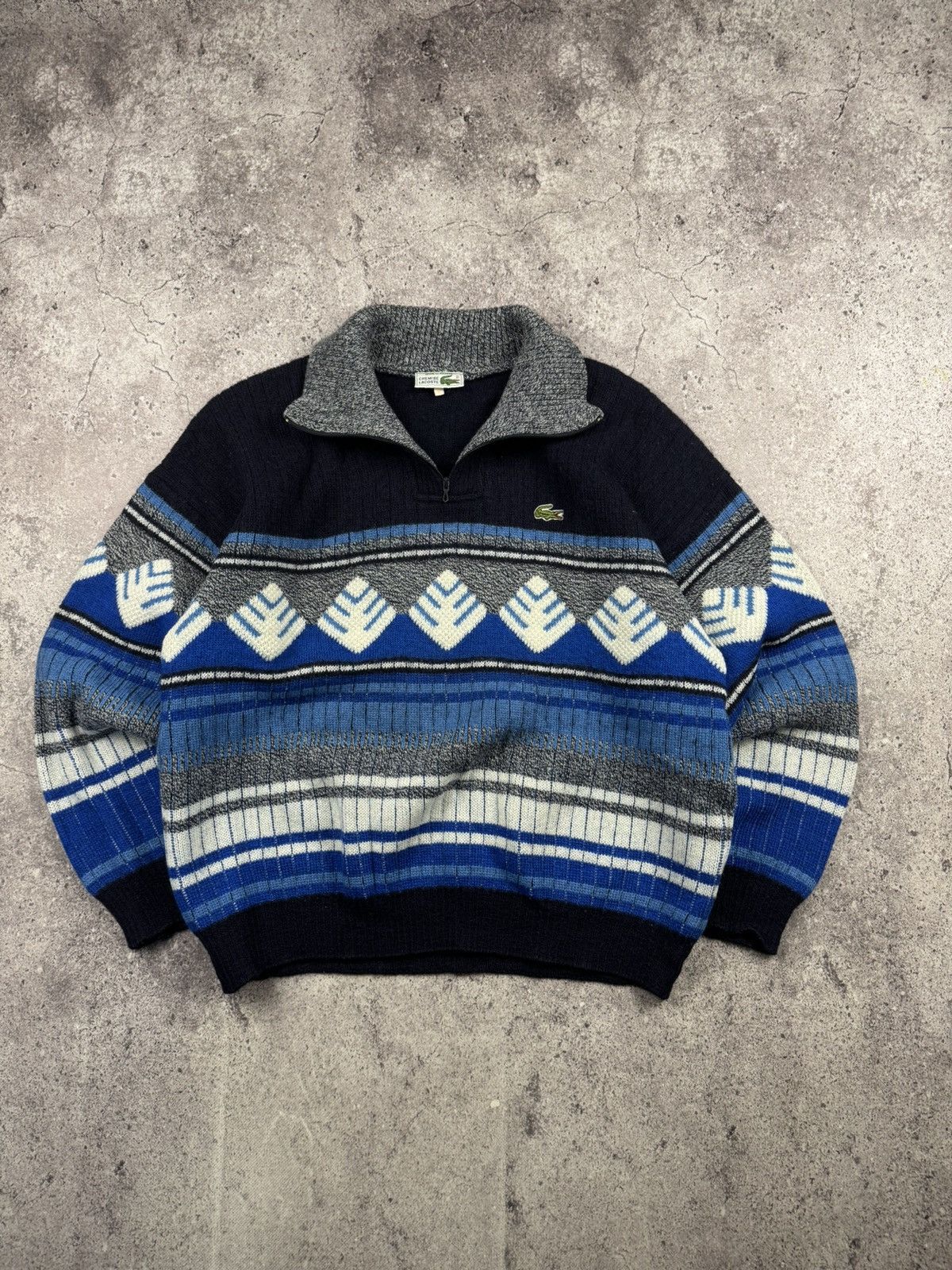 Lacoste ❄️Lacoste Chemise Vintage Made in France 1/4 Zip Knit Sweater Size US L / EU 52-54 / 3 - 1 Thumbnail