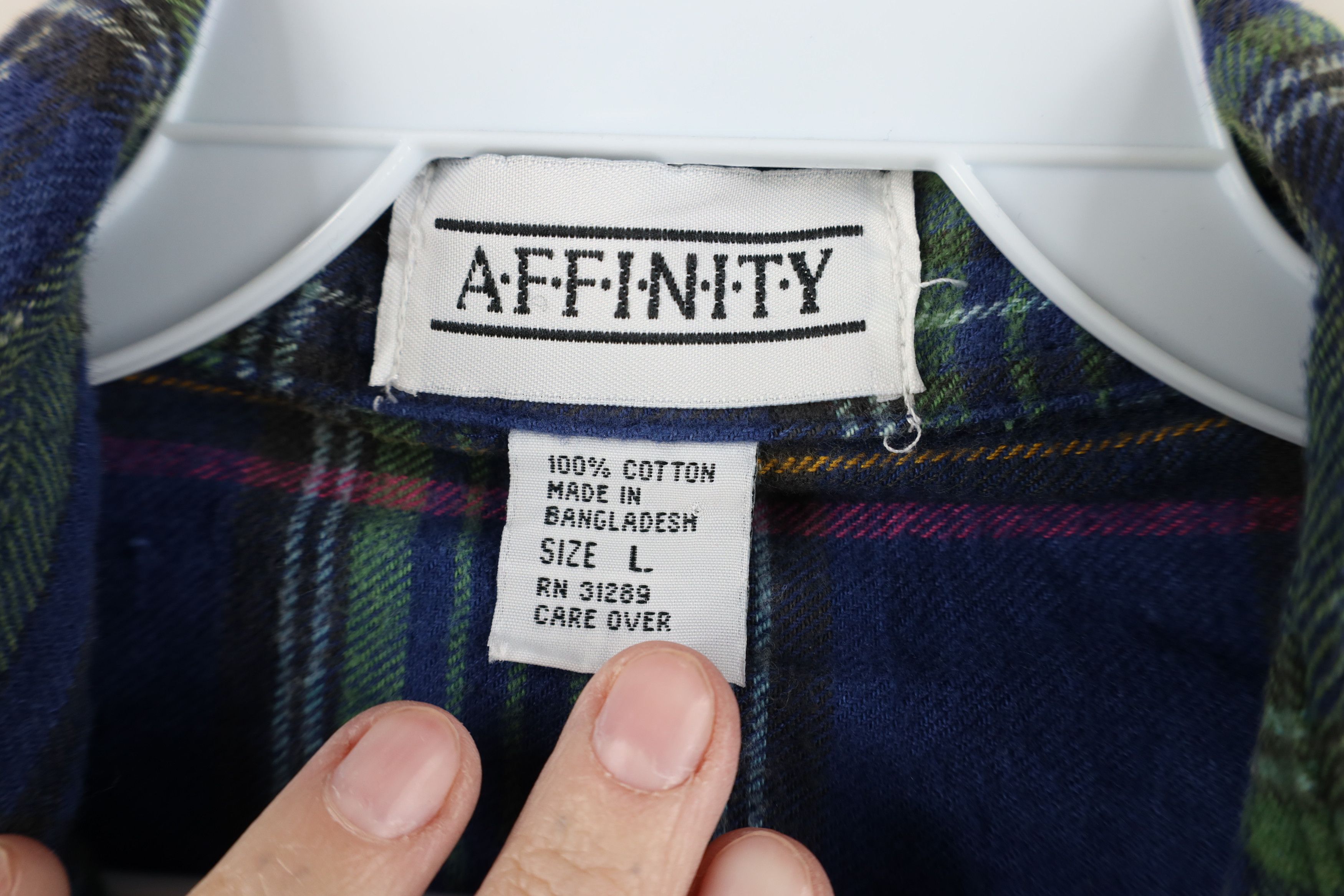 Vintage Vintage 90s Streetwear Rainbow Plaid Flannel Button Shirt Size L / US 10 / IT 46 - 5 Thumbnail