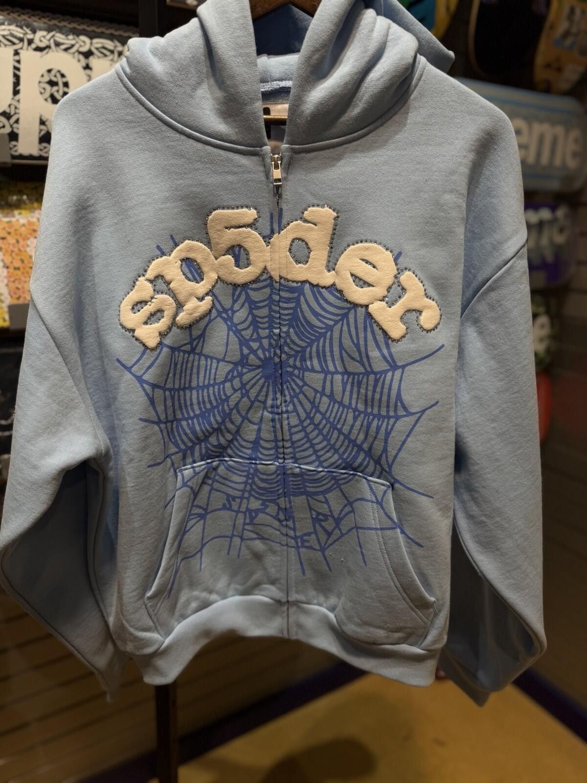 Sp5der Sp5der Stone Hoodie Size (Large) 2026 100% Authentic Blue Size US L / EU 52-54 / 3 - 2 Thumbnail