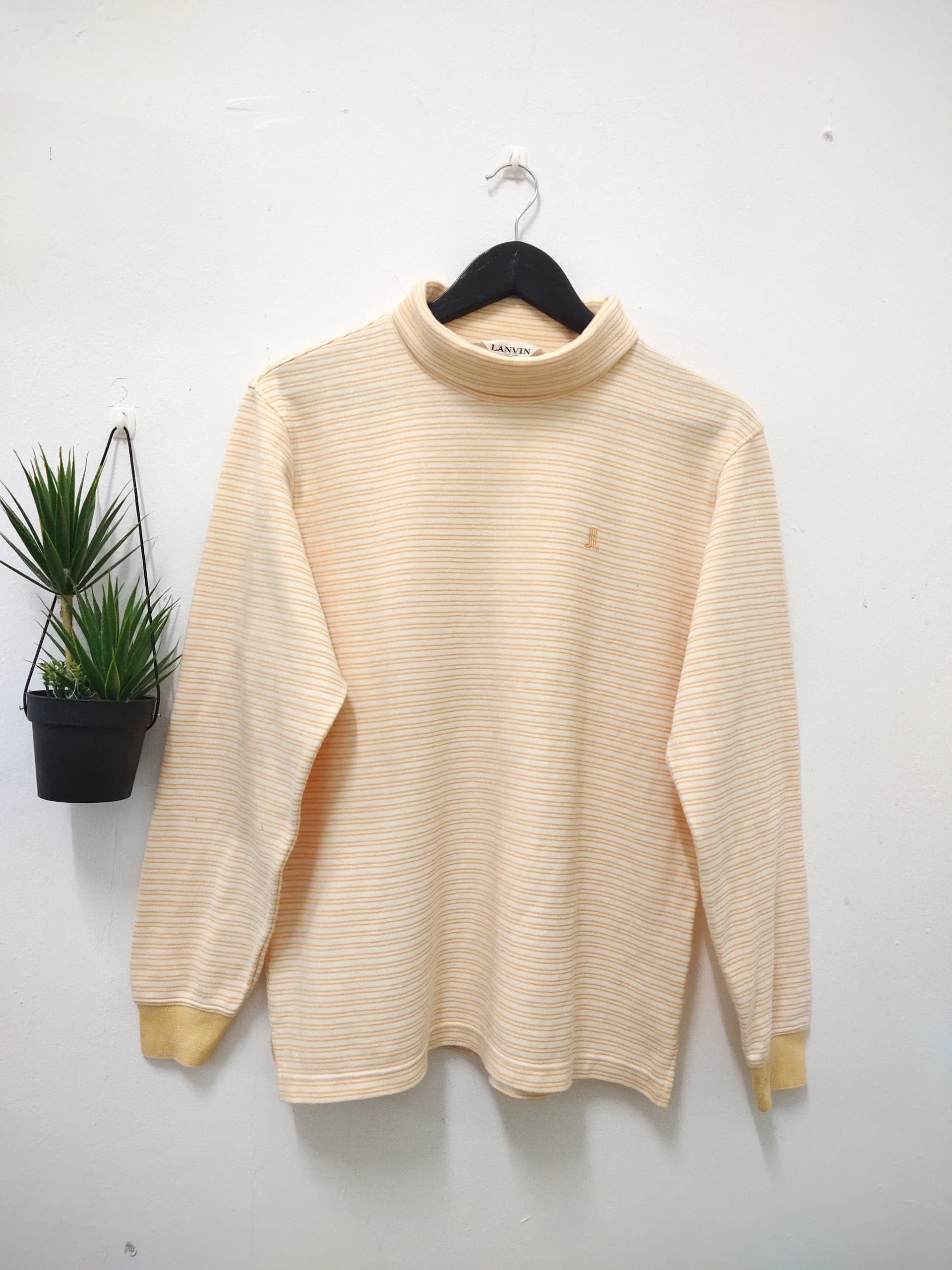 Vintage LANVIN stripe turtle neck t shirt longsleeve