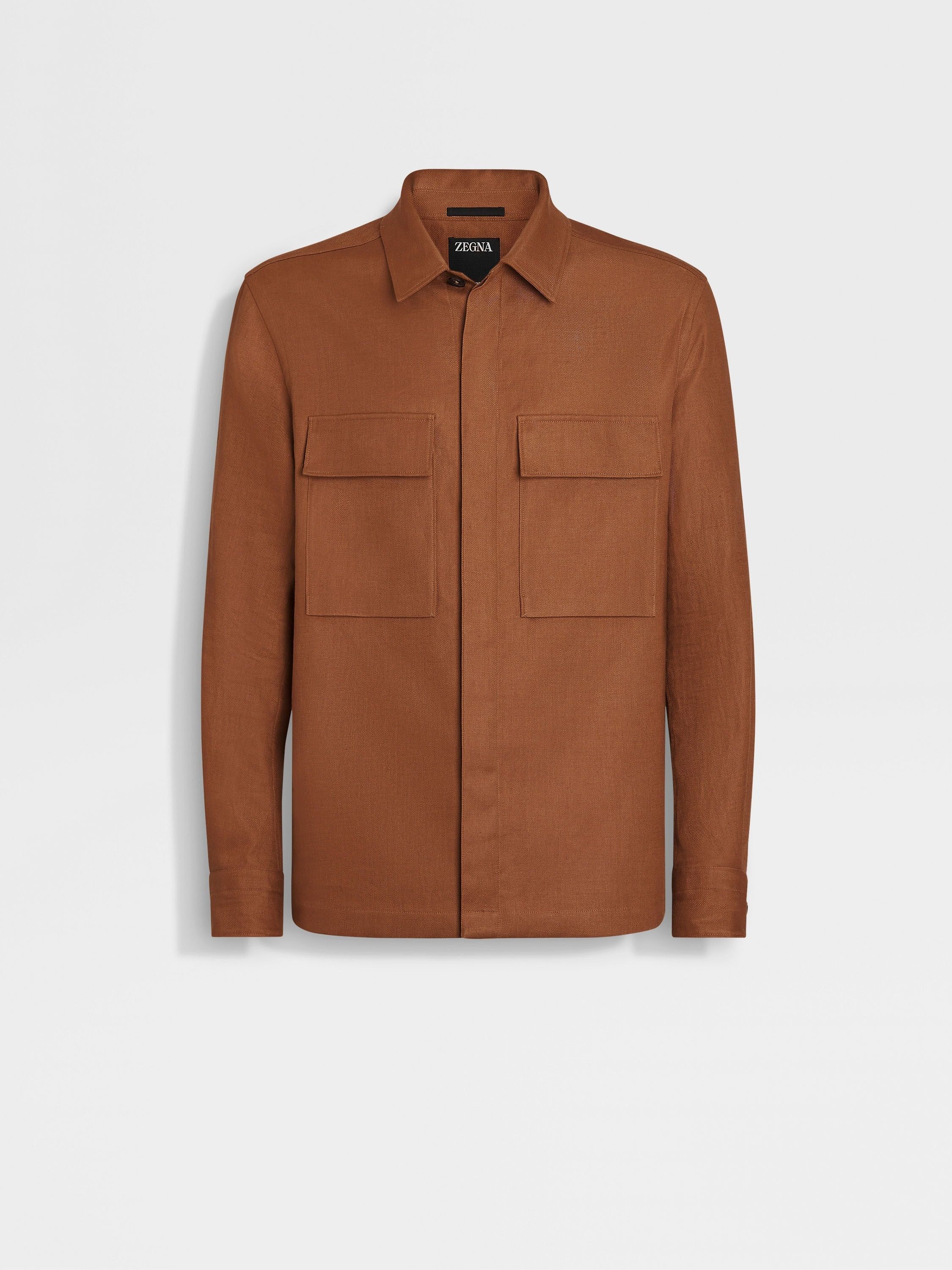Ermenegildo Zegna o1s1rm0225 RUDV60A7 Shirt in Brown Size US M / EU 48-50 / 2 - 1 Thumbnail