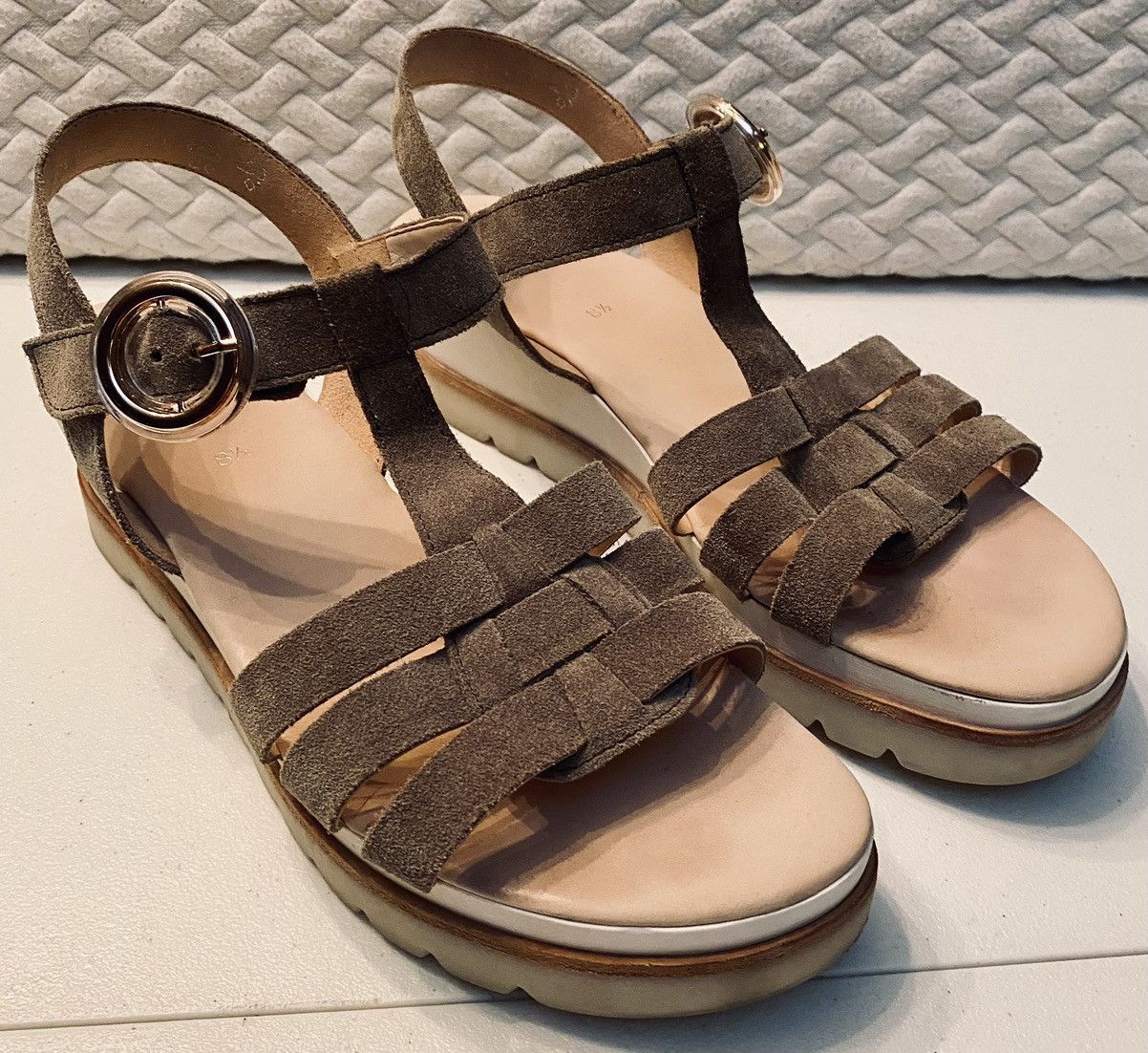 Other Gabor Suede Platform Wedge Slingback Jelli Sole Sandal 9.5 Size US 11 / IT 41 - 1 Thumbnail