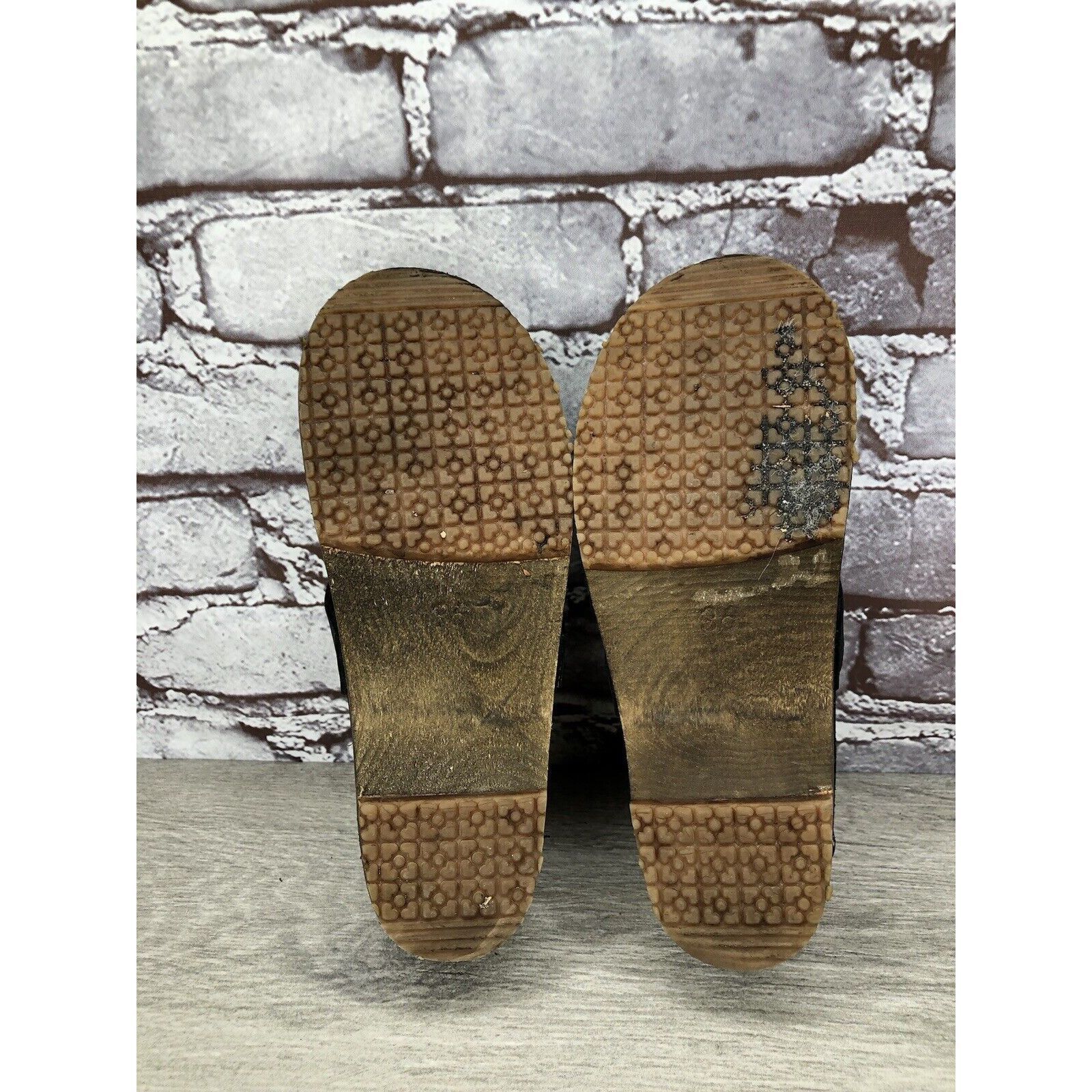 Other Sandgrens Handmade Swedish Black Nubuck Leather Wood Clogs W Size US 6 / IT 36 - 10 Thumbnail