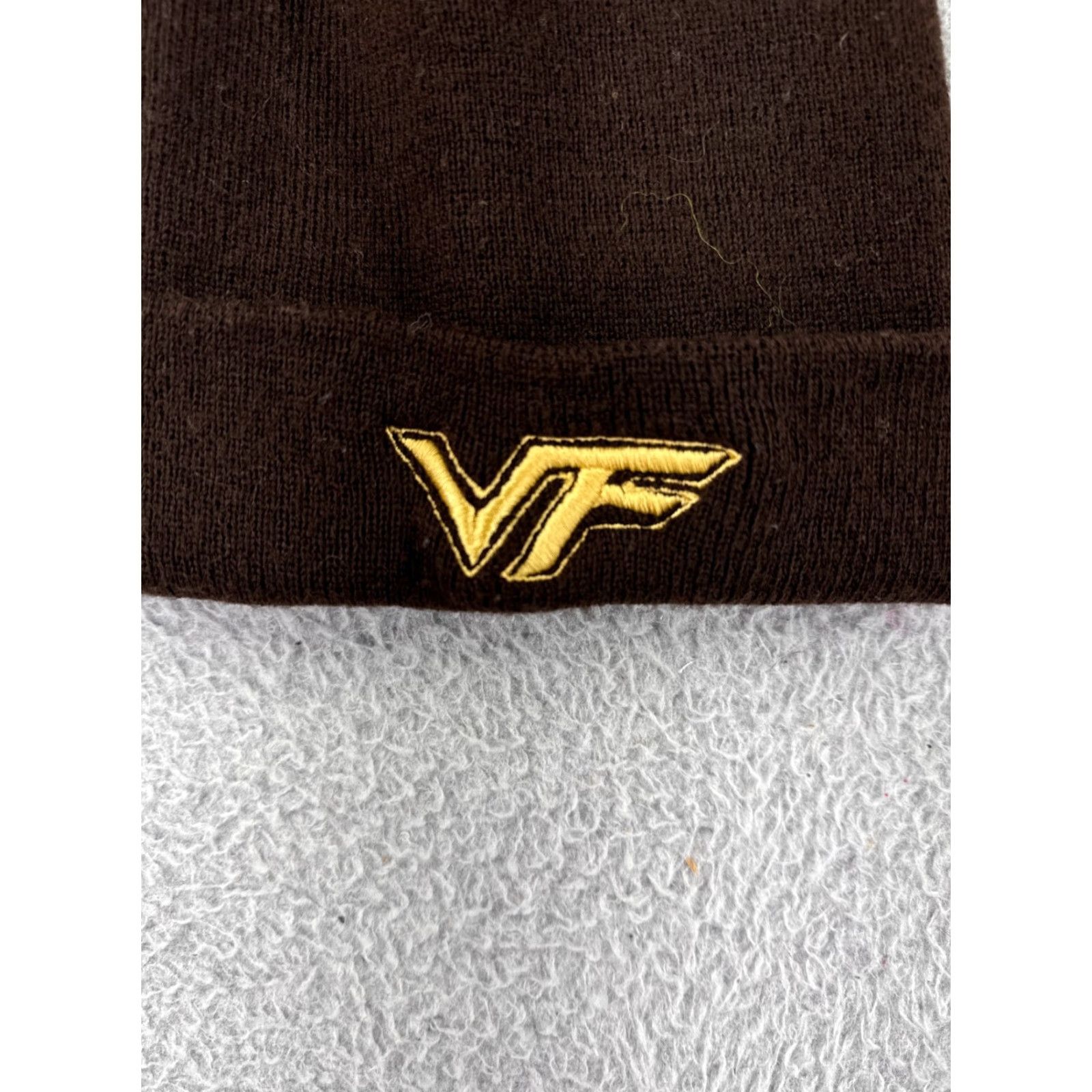 Vintage VF Brown Knit Beanie Toque Adult One Size Fits All Ski Logo Hat Mens Size ONE SIZE - 3 Thumbnail
