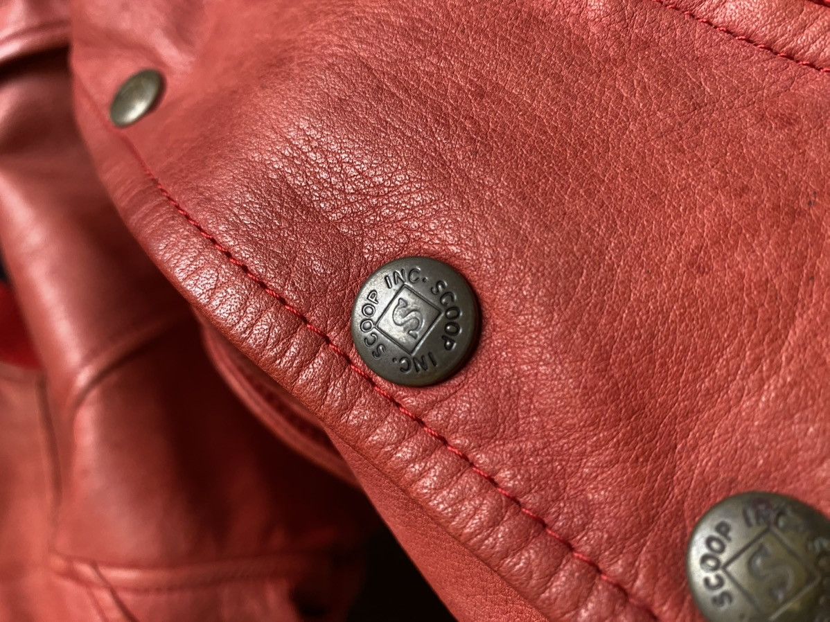 Vintage Vintage leather jacket scoop red Size US L / EU 52-54 / 3 - 9 Thumbnail