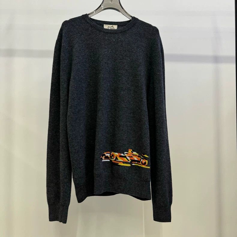 Hermes Hermes Dark Gray Cashmere Sweater L Size US L / EU 52-54 / 3 - 1 Thumbnail