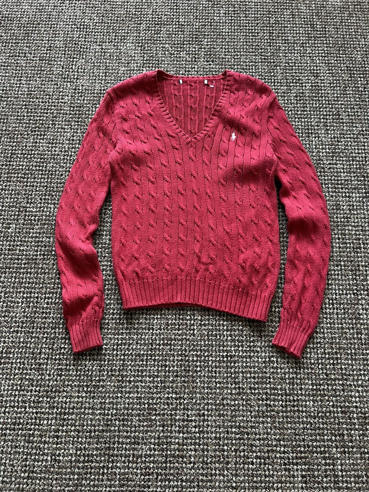 Polo Ralph Lauren Ralph Lauren Cable Knit Sweater Color Red Size M / US 6-8 / IT 42-44 - 3 Thumbnail