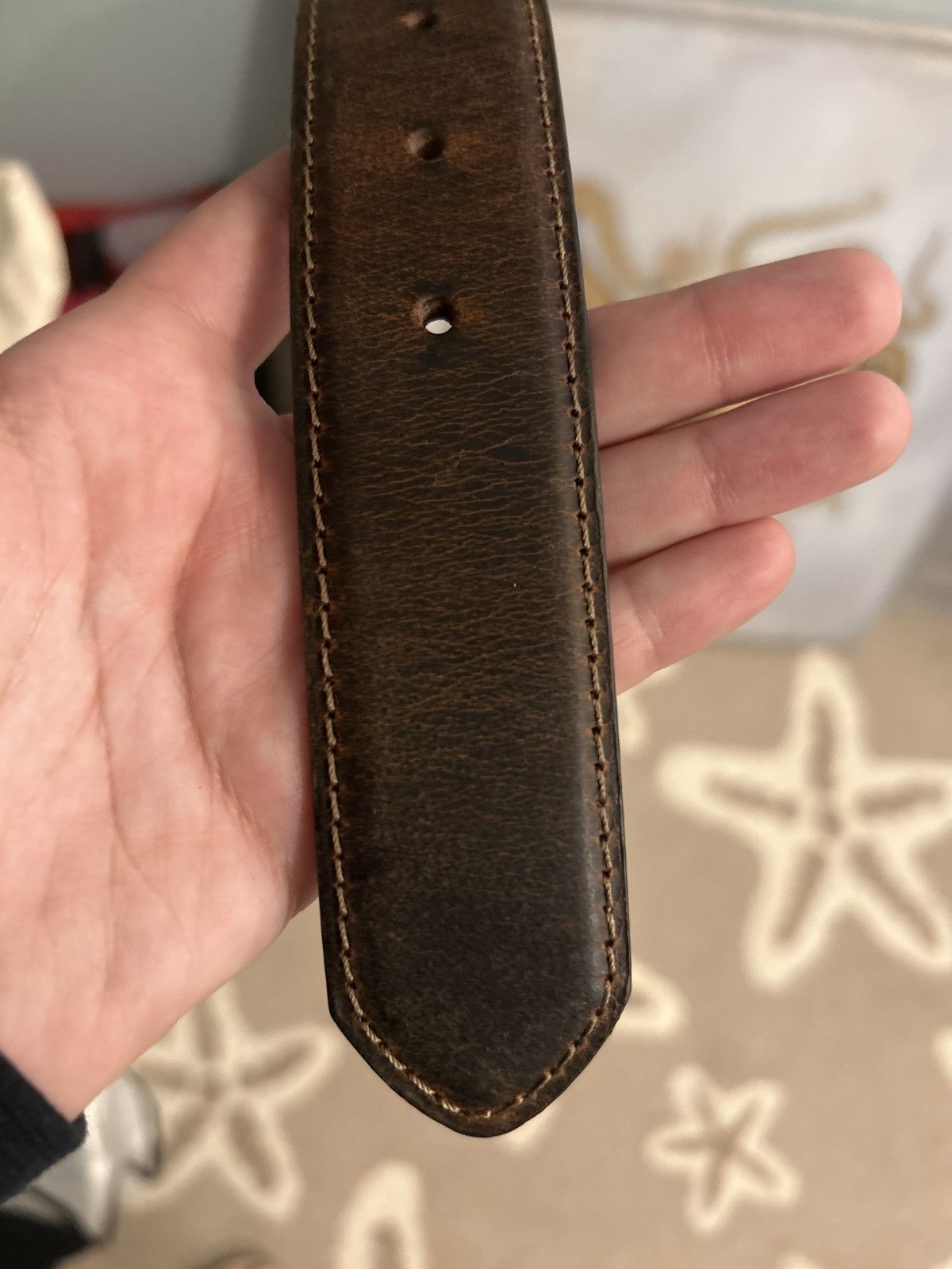 Other Brown Leather Belt Size 36 - 2 Thumbnail