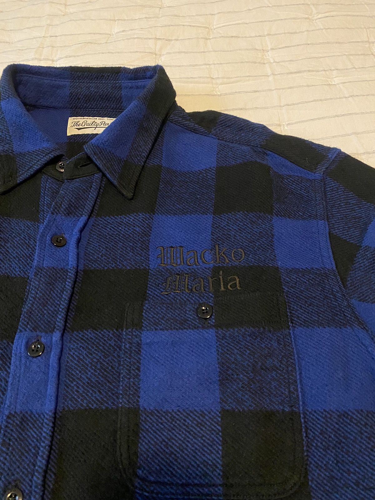 Wacko Maria Wacko Maria Blue/Black Flannel Check Shirt XXL Size US XXL / EU 58 / 5 - 6 Thumbnail