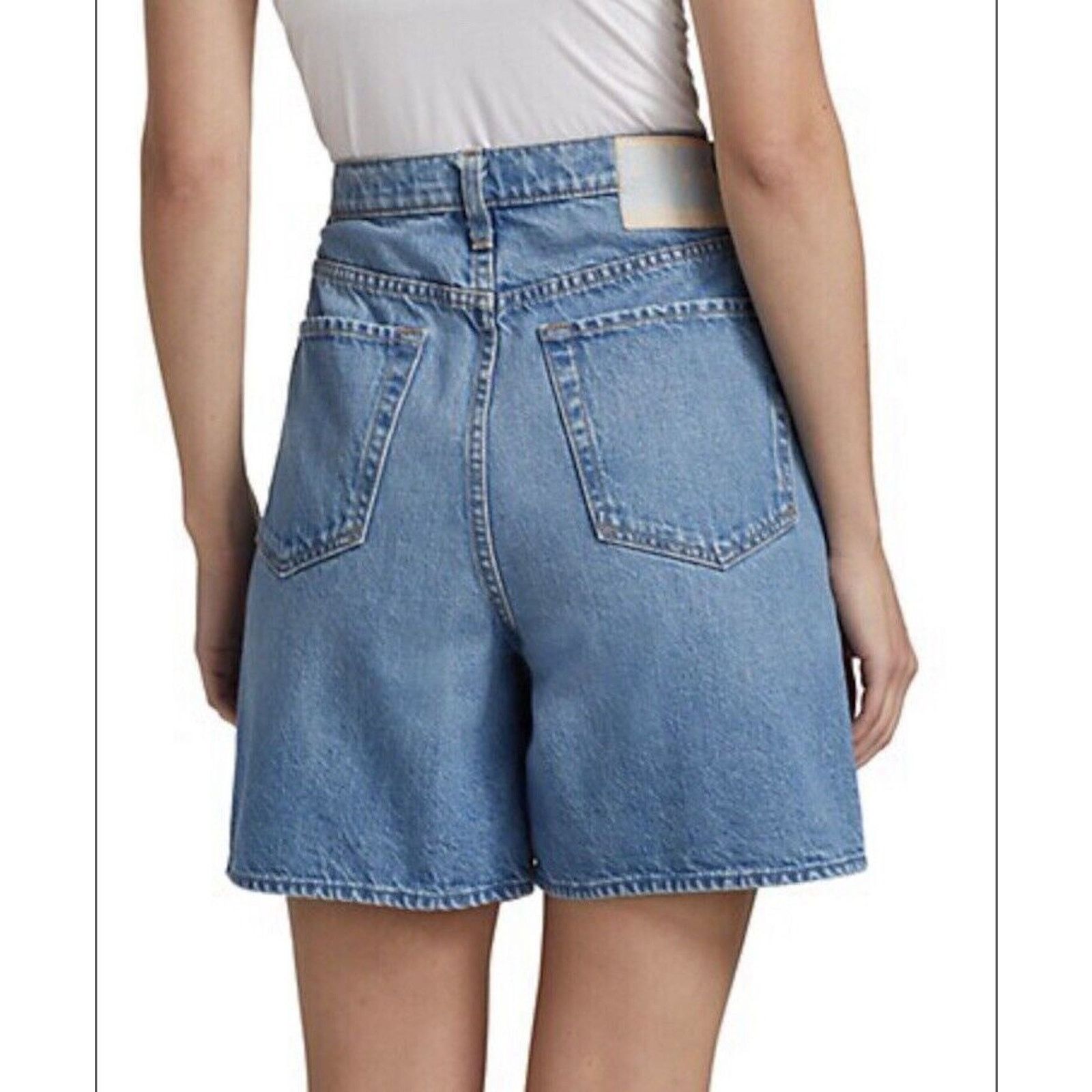 MOTHER New MOTHER Snacks Denim Shorts | The Pleated Fun Dip | 24 Size 24" / US 00 / IT 34 - 3 Thumbnail
