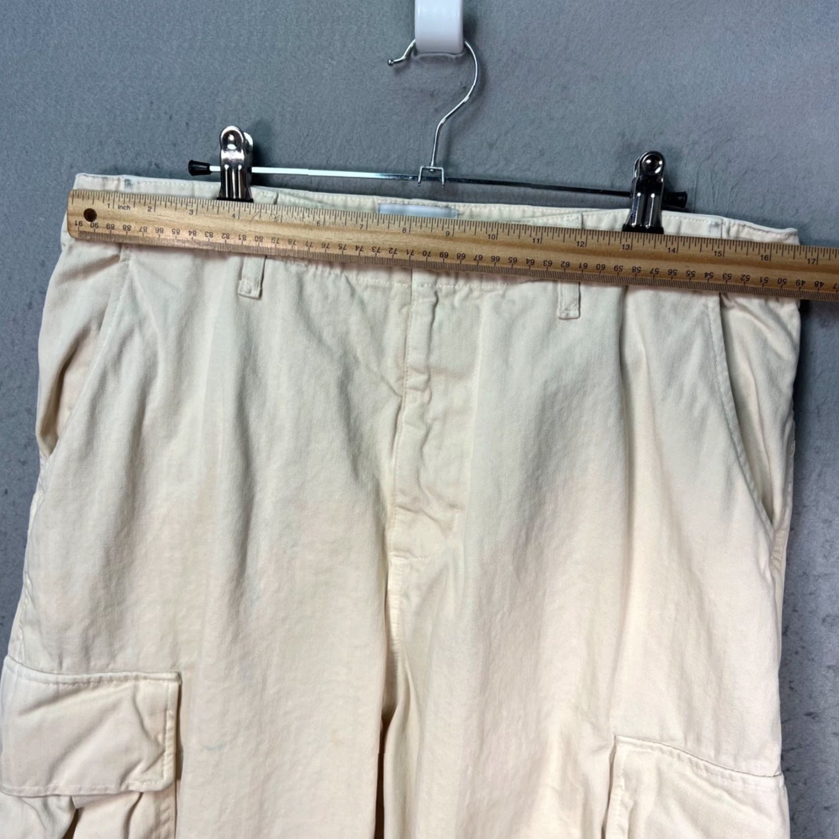 Vintage General Admission Cargo Pants Mens Size 34 Beige 100% Cotton Canvas In USA Cargo Pocket Straight Inseam 30 Size US 34 / EU 50 - 5 Thumbnail