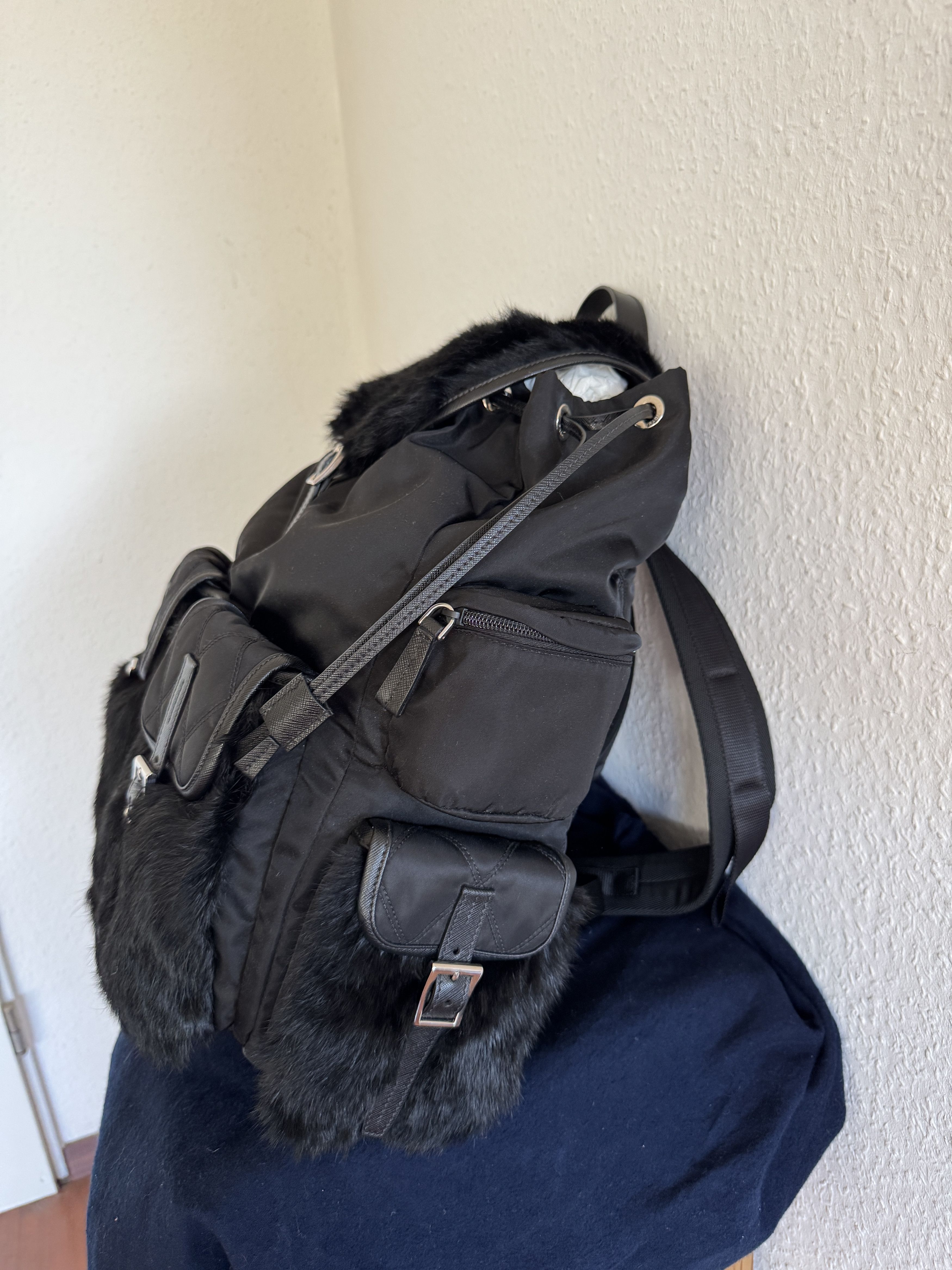 Prada Rabbit Fur Cargo Backpack Size ONE SIZE - 2 Thumbnail