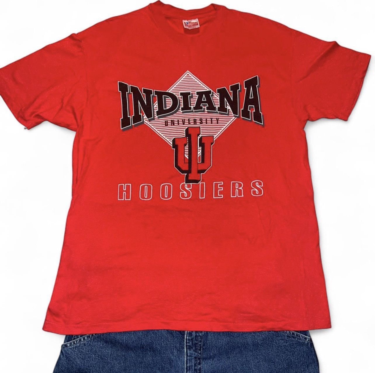 Hanes 90s red vintage Indiana University Hoosiers shirt Size US XL / EU 56 / 4 - 1 Thumbnail